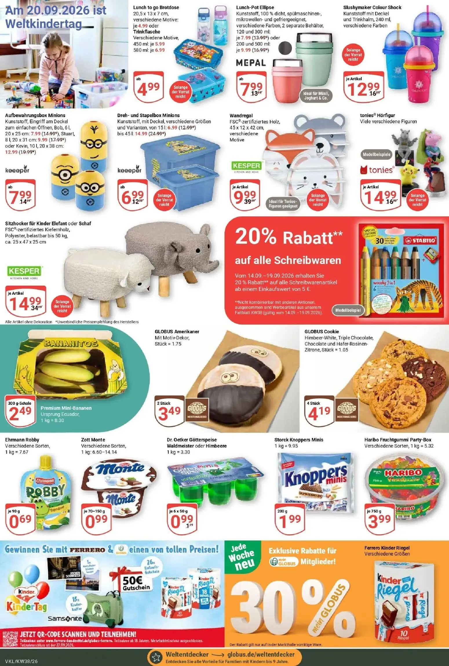 Globus Prospekt Völklingen (ab 14.09.2026) » Angebote online | Seite: 25 | Produkte: Joghurt, Kinder riegel, Himbeere, Koffer