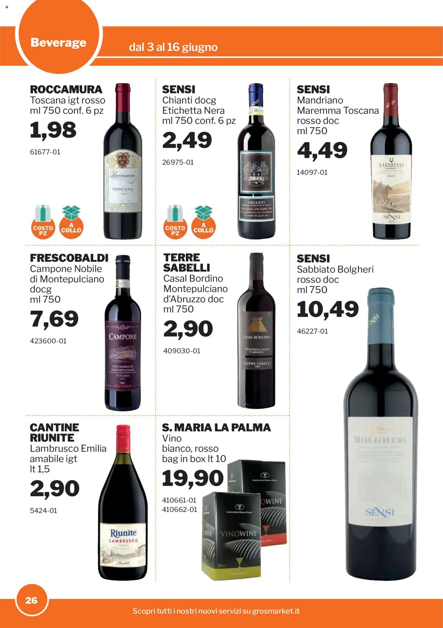 Volantino Sogegross del 03.06.2026 | Pagina: 26 | Prodotti: Vino