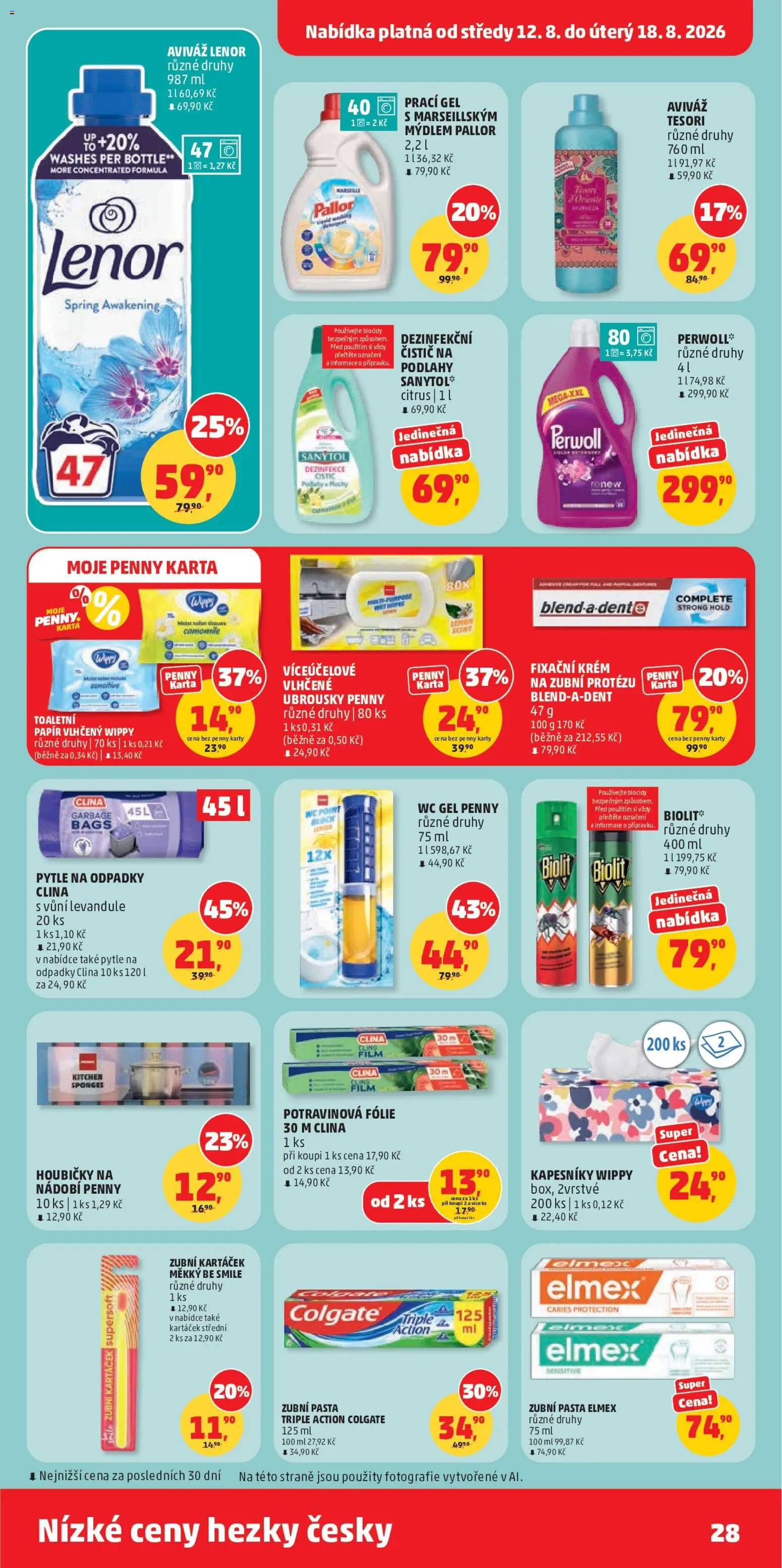 Penny Market leták od 12.08.2026 | Strana: 28 | Produkty: Zubní kartáček, Elmex, Krém, Toaletní papír