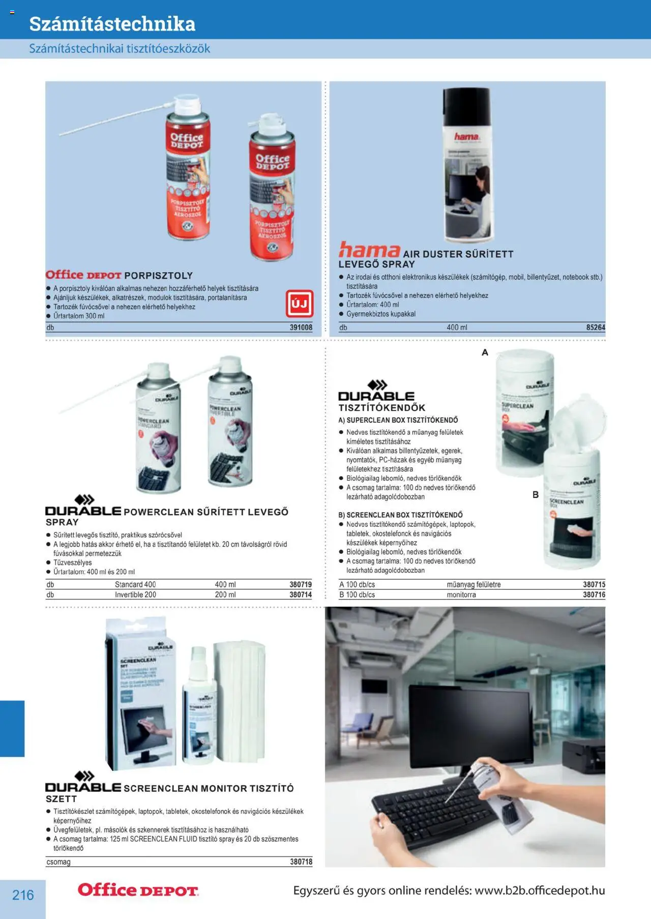 Office Depot akciós ujság - amely érvényes a következő dátumtól: 2025.04.10. | Oldal: 216 | Termékek: Törlőkendő, Nedves törlőkendők, Nedves törlőkendő, Tisztítókendő