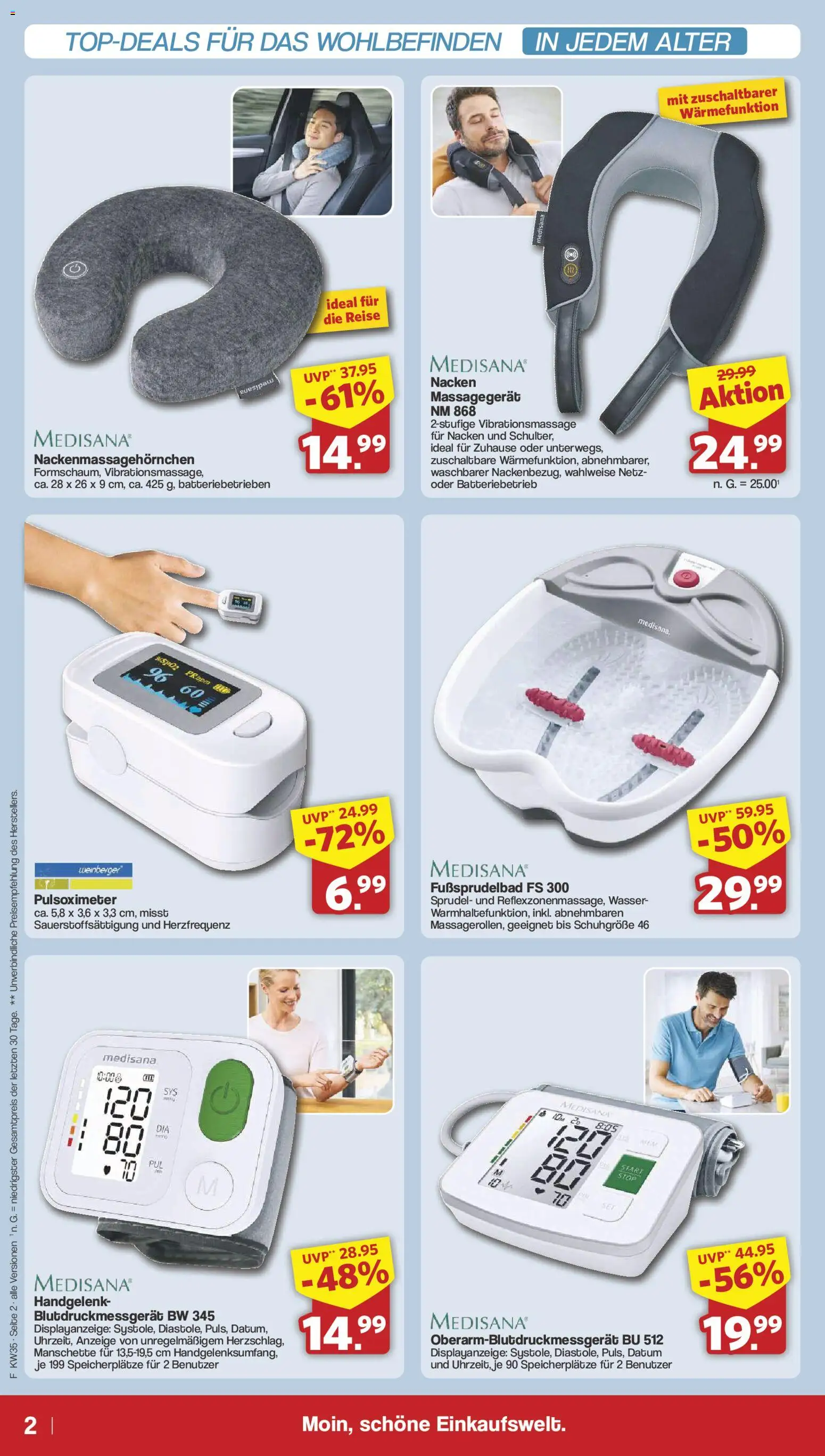 Famila Nordwest Sonderangebote – gültig ab 23.08.2026 | Seite: 2 | Produkte: Massagegerät, Wasser