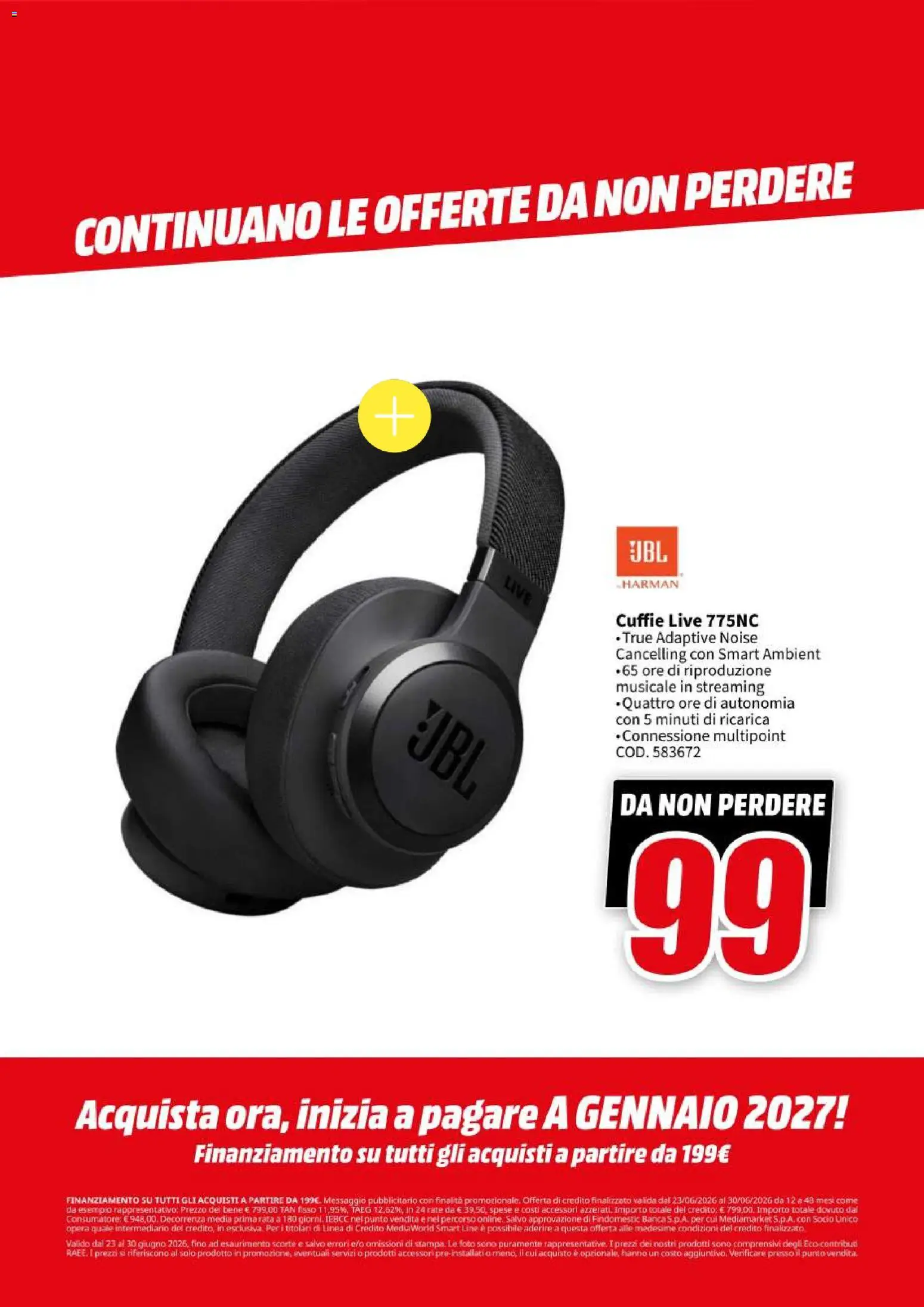 Volantino Media World del 23/06/2026 | Pagina: 10 | Prodotti: Cuffie