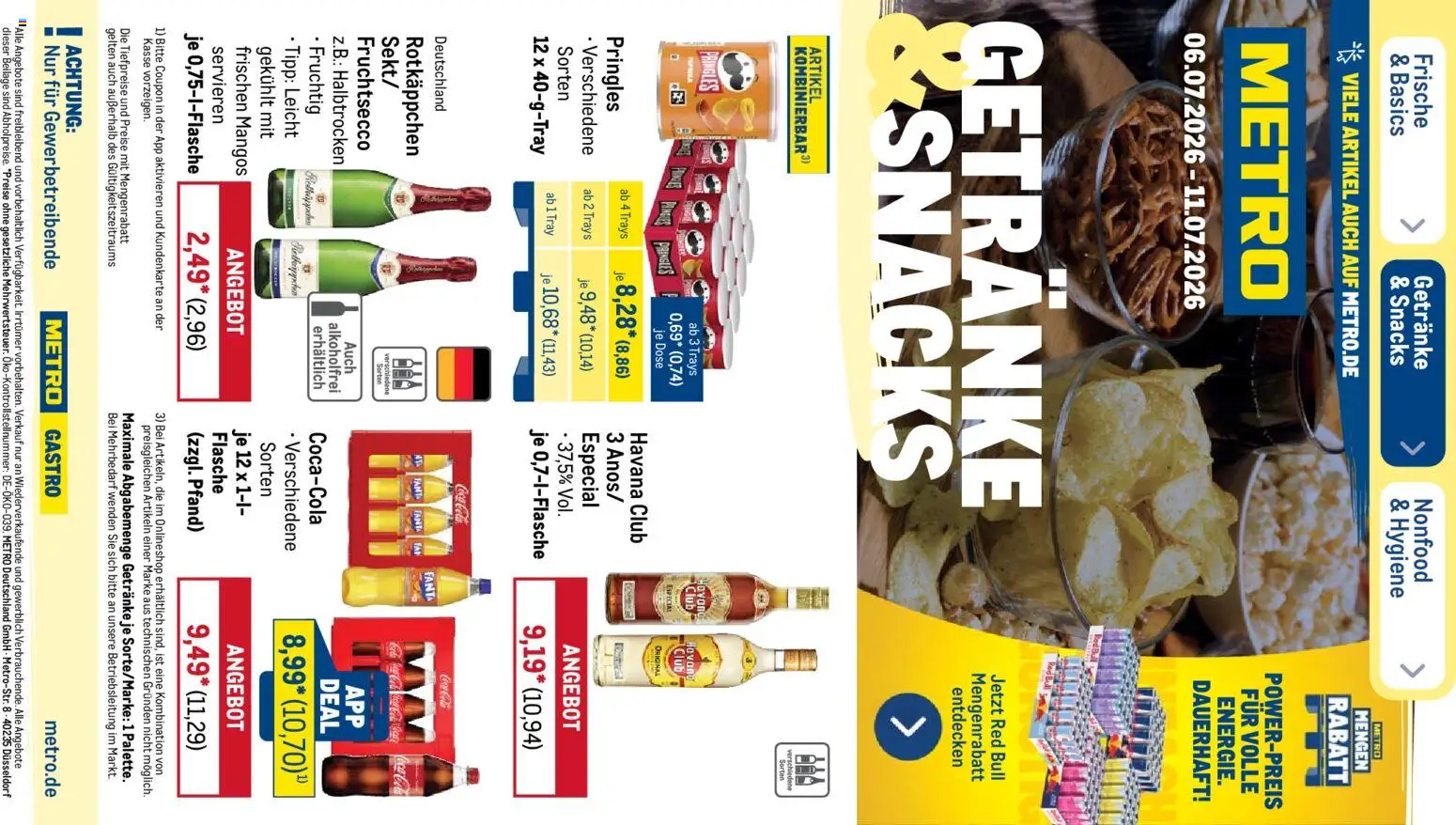 Metro Prospekt – gültig ab 06.07.2026 | Seite: 23 | Produkte: Red bull, Fruchtsecco, Rotkäppchen, Pringles