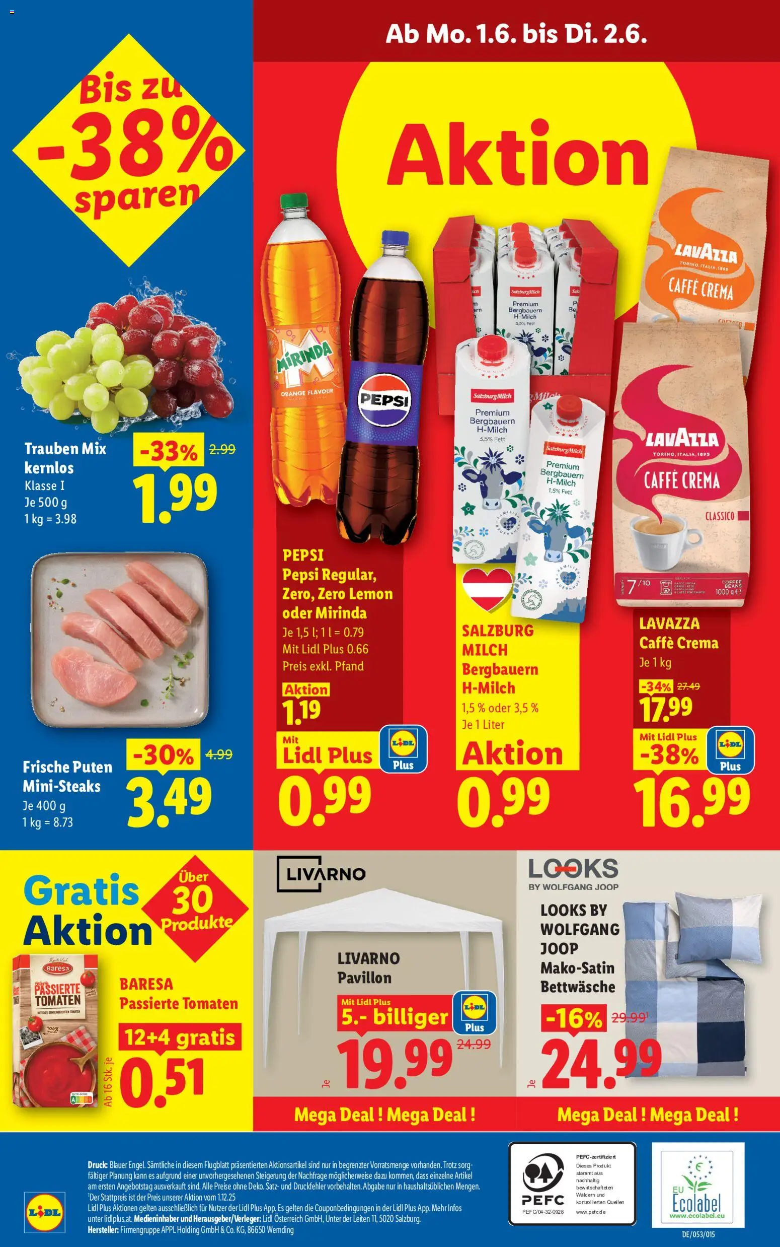 Lidl Flugblatt - Altenmarkt im Pongau, St. Johann im Pongau, Zell am See gültig ab 28.05.2026 | Seite: 31 | Produkte: Milch, Tomaten