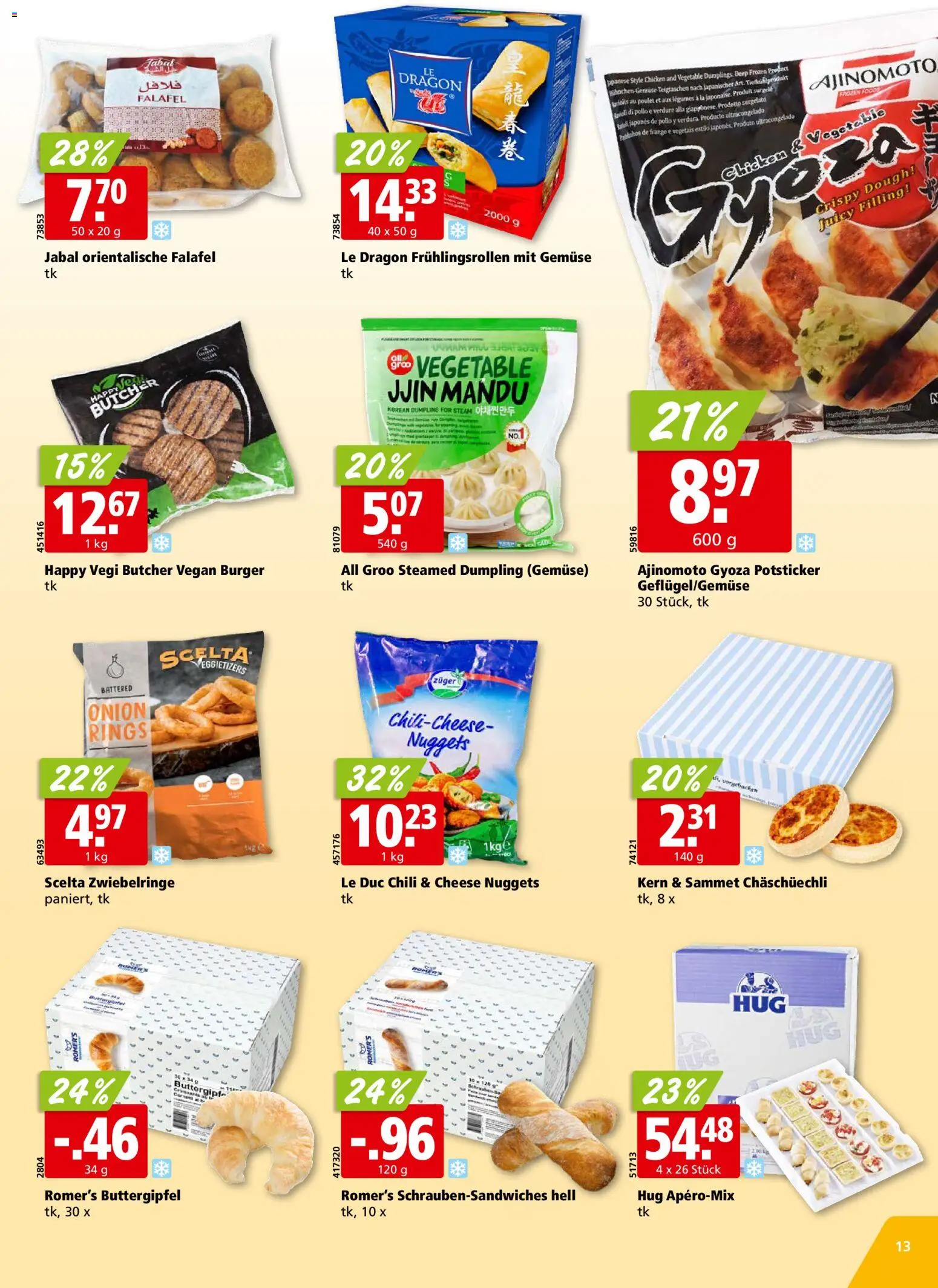 Aligro aktionen Chavannes, Matran, Genf, Sitten – gültig ab 19.10.2026 | Seite: 13 | Produkte: Burger, Chili, Gemüse