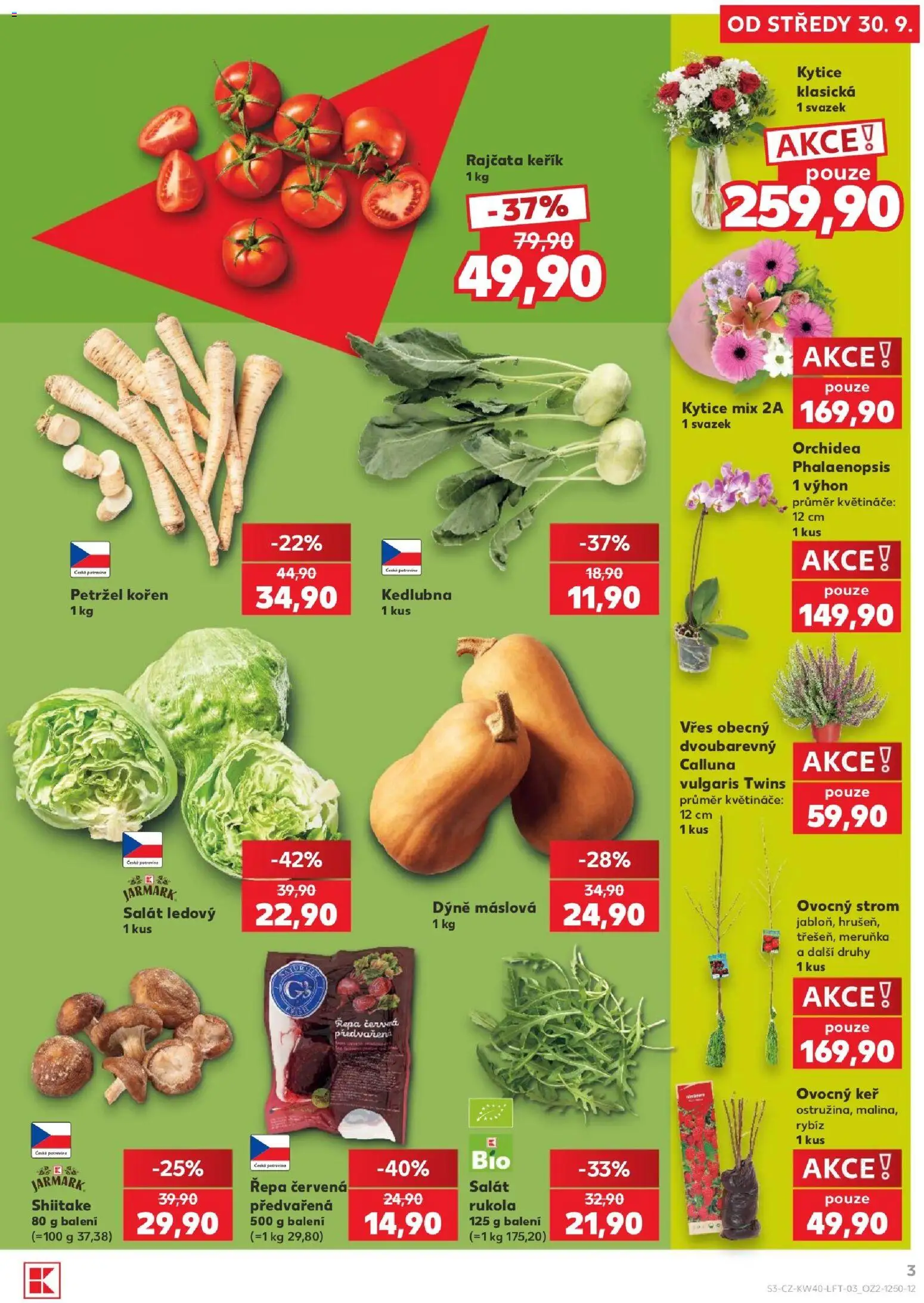 Kaufland leták - Plzeň od 30.09.2026 | Strana: 3 | Produkty: Vřes, Řepa, Dýně, Kedlubna