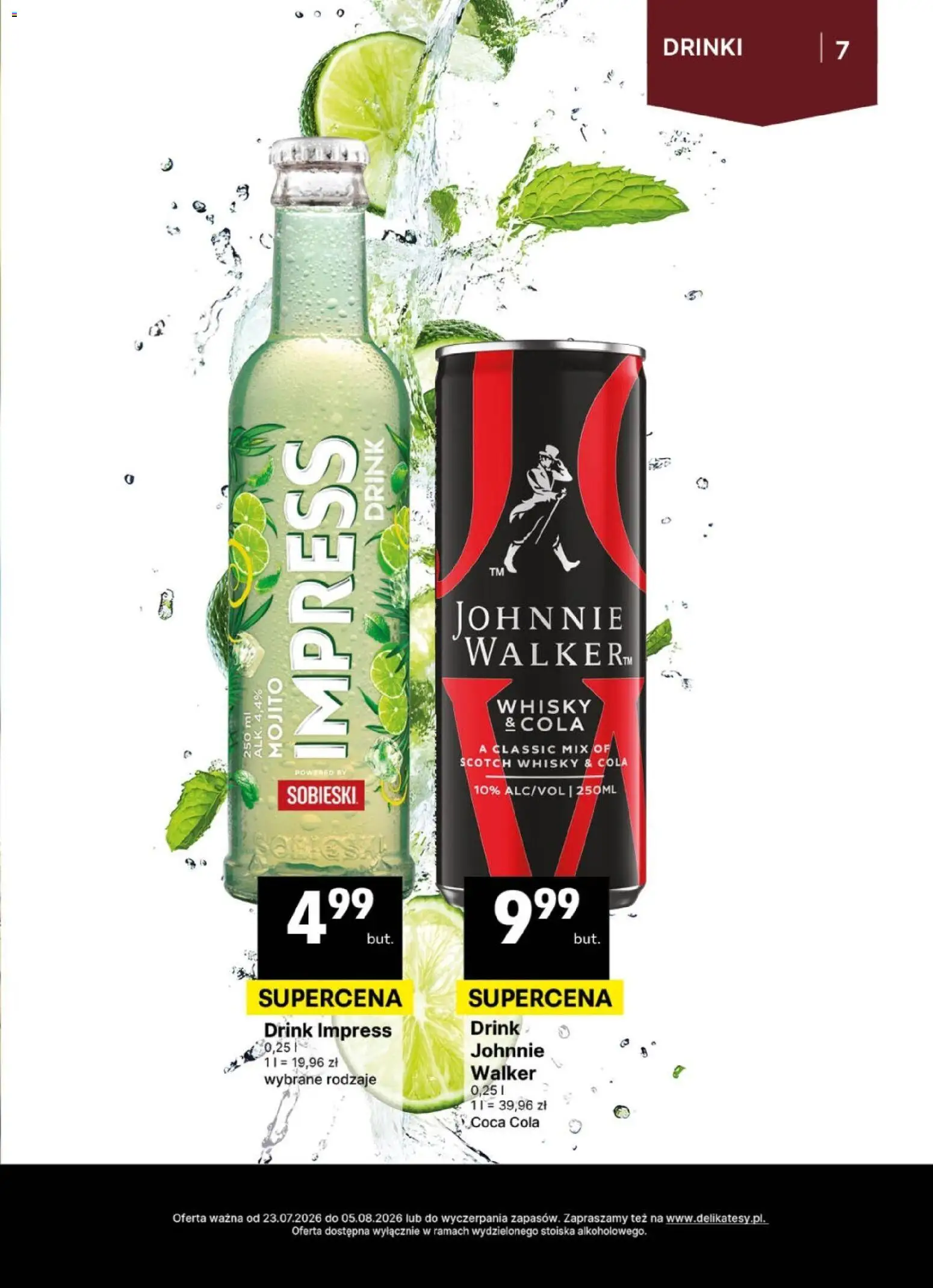 Delikatesy Centrum gazetka - DeliBarek od 23.07.2026 | Strona: 7 | Produkty: Coca cola, Whisky