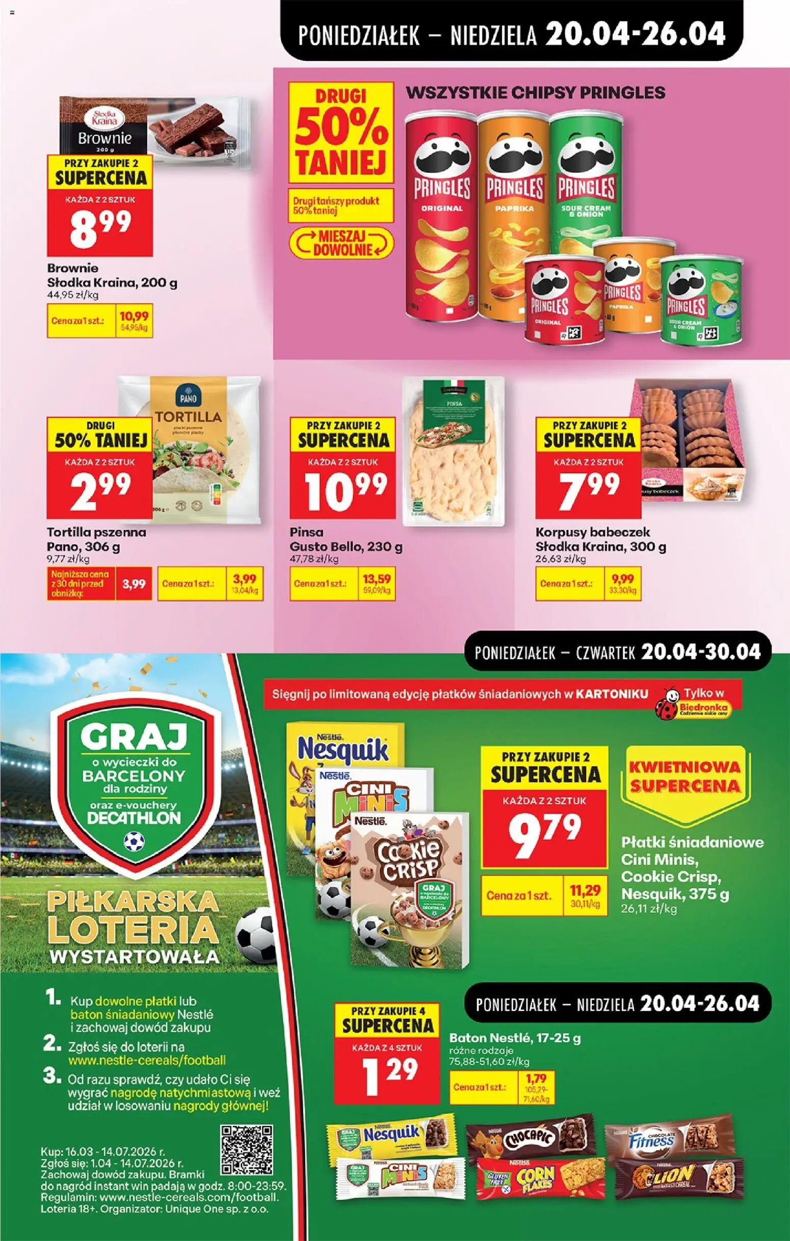 Biedronka gazetka od poniedziałku od 20.04.2026 | Strona: 83 | Produkty: Chipsy, Chipsy pringles, Pringles, Płatki