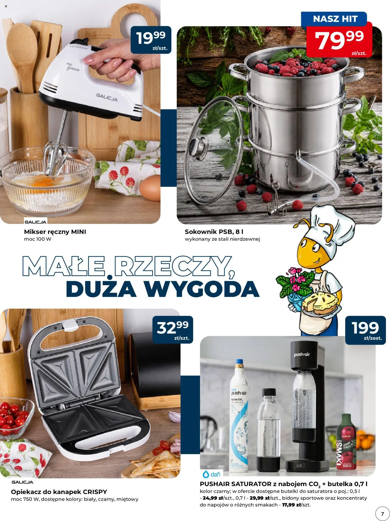 Mrówka gazetka - Malbork od 03.06.2026 | Strona: 7 | Produkty: Mikser, Opiekacz, Opiekacz do kanapek, Sokownik