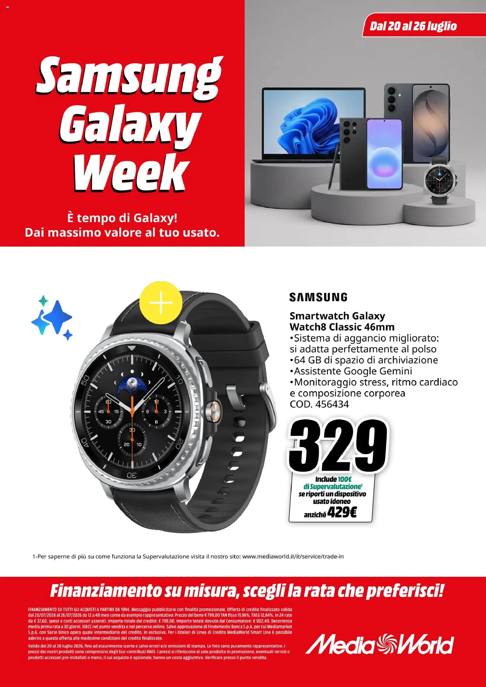 Volantino Media World del 20/07/2026 | Pagina: 5 | Prodotti: Samsung Galaxy, Smartwatch, Samsung