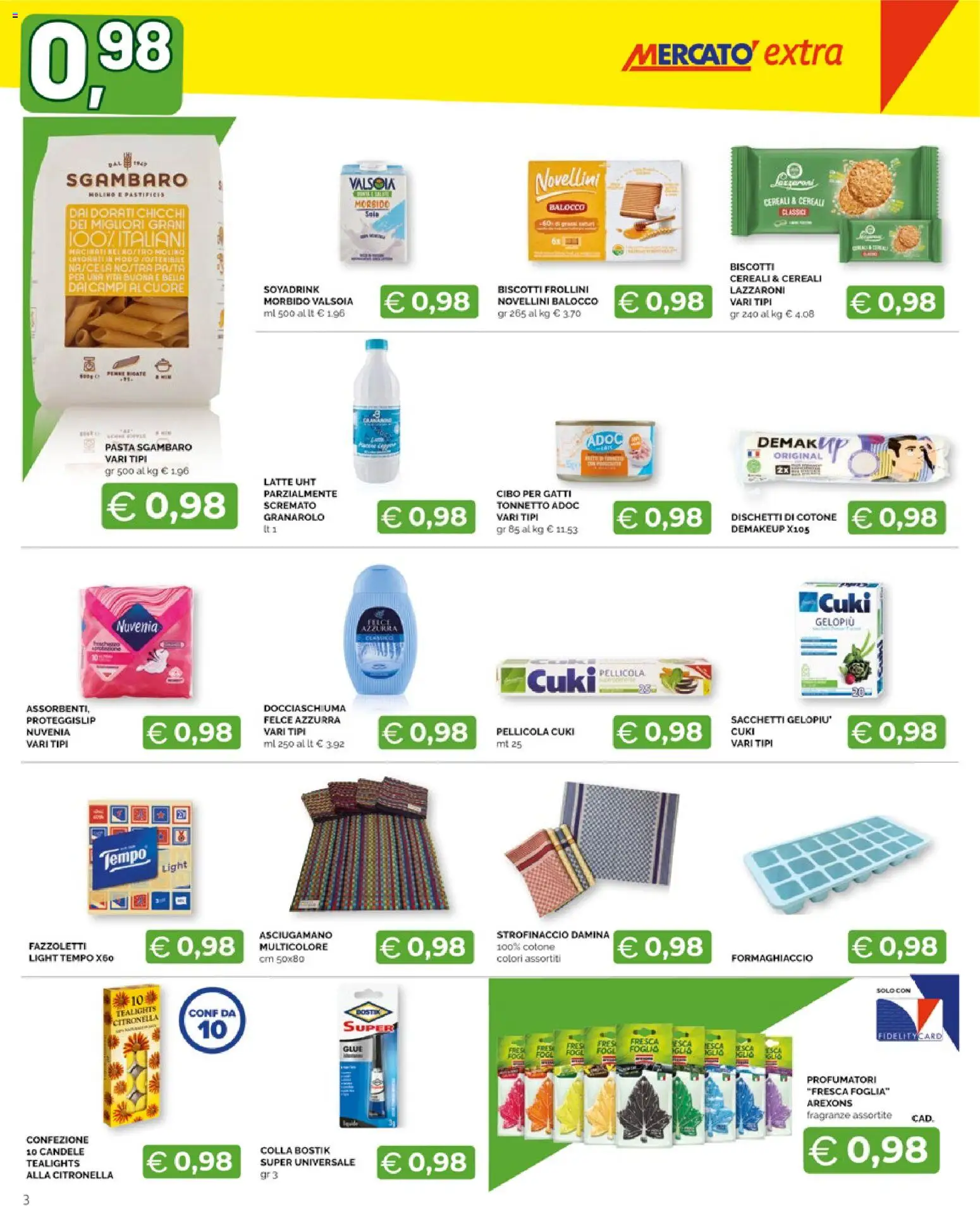 Volantino Mercatò del 20/07/2026 | Pagina: 3 | Prodotti: Cereali, Fazzoletti, Citronella, Penne