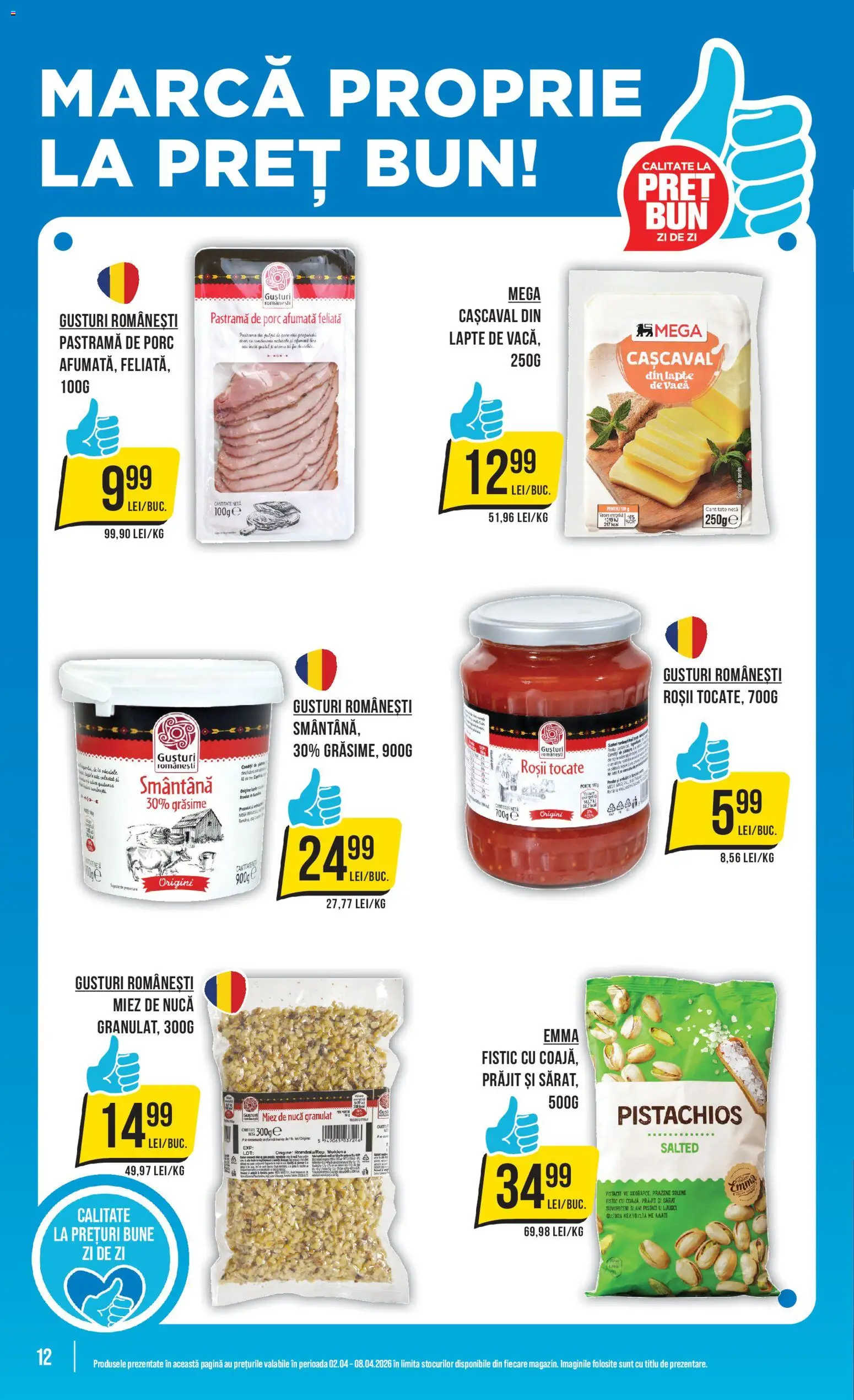 Noul catalog Mega Image – valabil de la 02.04.2026 | Pagină: 12 | Produse: Feijoa Meyvesi, Cașcaval, Lapte, Smântână
