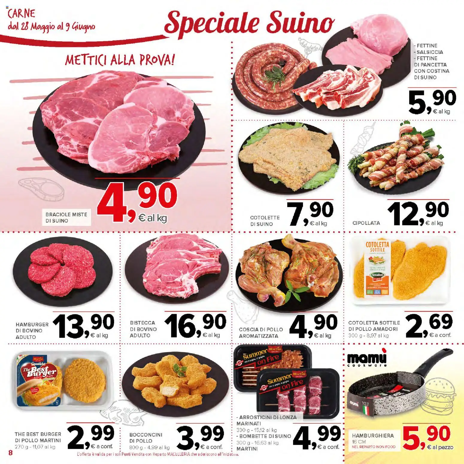 Volantino Todis del 28.05.2026 | Pagina: 8 | Prodotti: Pollo, Suino, Salsiccia, Arrosticini