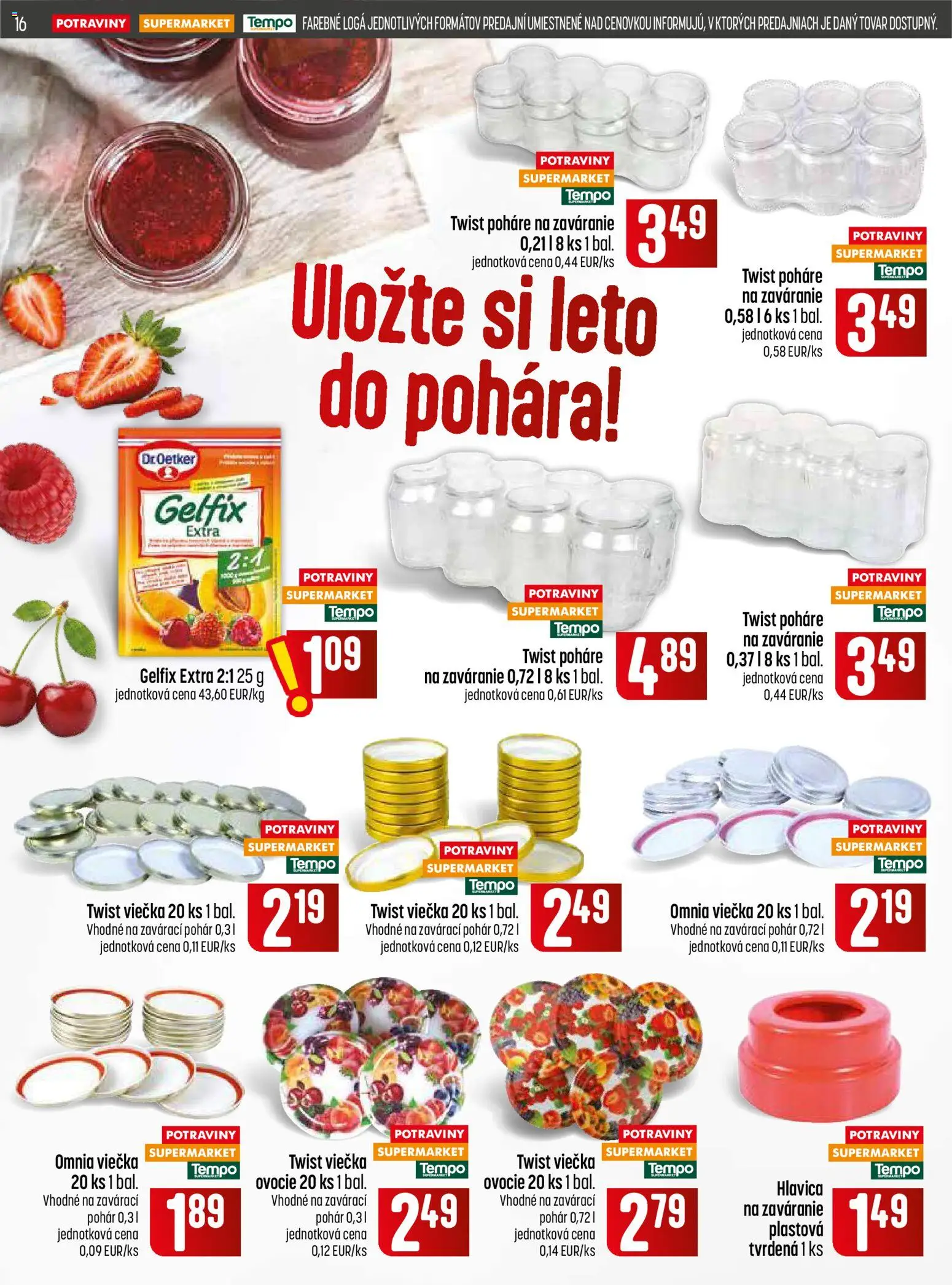 Nové COOP Jednota akcie – leták je platný od 09.07.2026 | Strana: 16 | Produkty: Ovocie