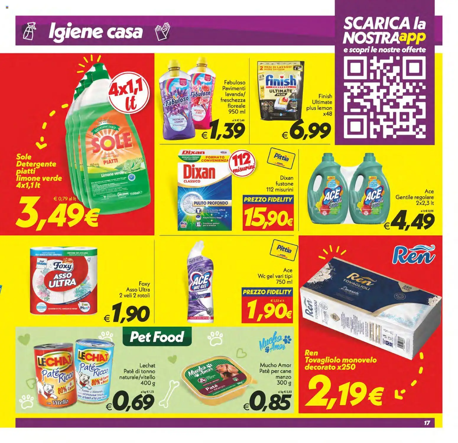 Volantino SuperConveniente del 28.04.2026 | Pagina: 17 | Prodotti: Detergente, Lavatrice, Tonno, WC