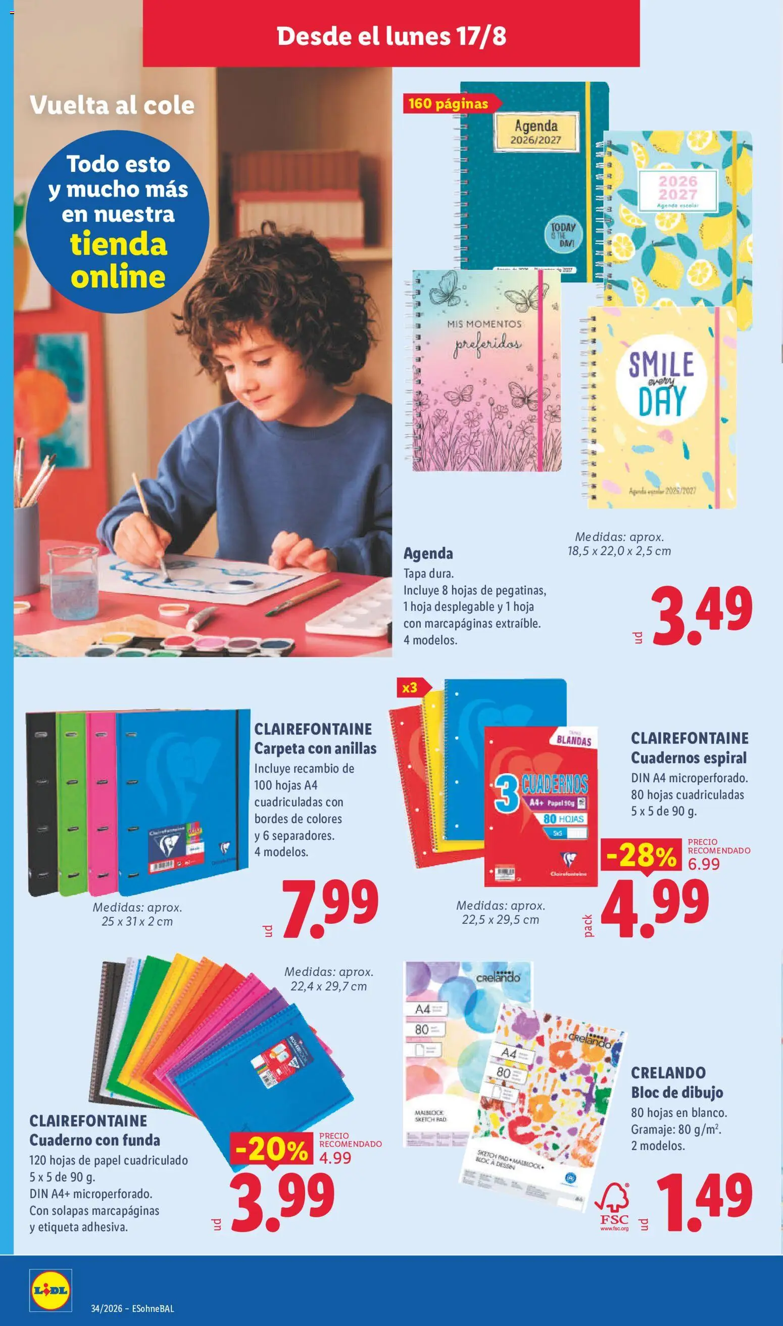 Lidl folleto de bazar │ válido desde el 17/08/2026 | Página: 6 | Productos: Funda, Cuadernos