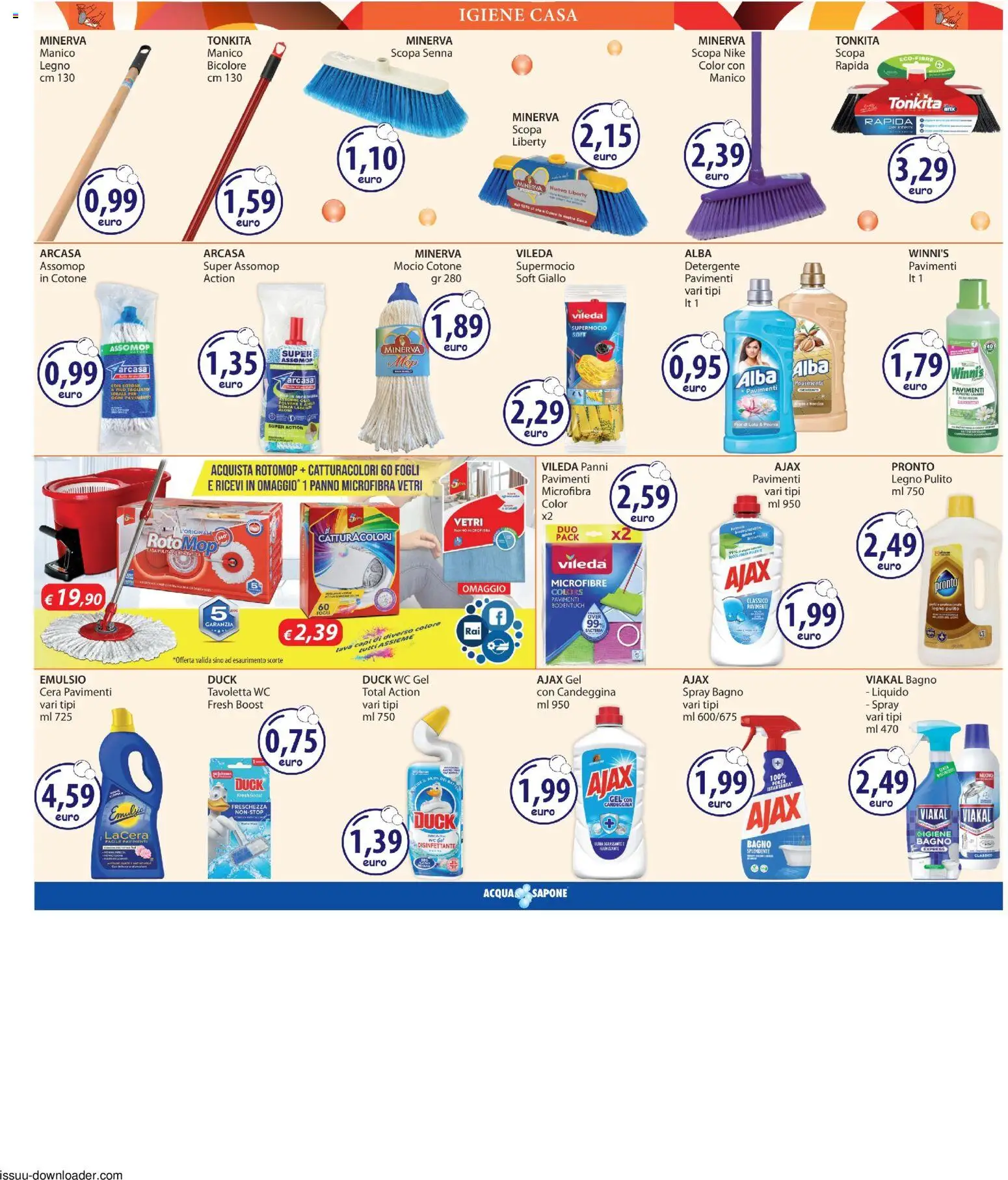 Volantino Acqua e Sapone del 07.05.2026 | Pagina: 12 | Prodotti: Mocio, Scopa, WC, Bagno