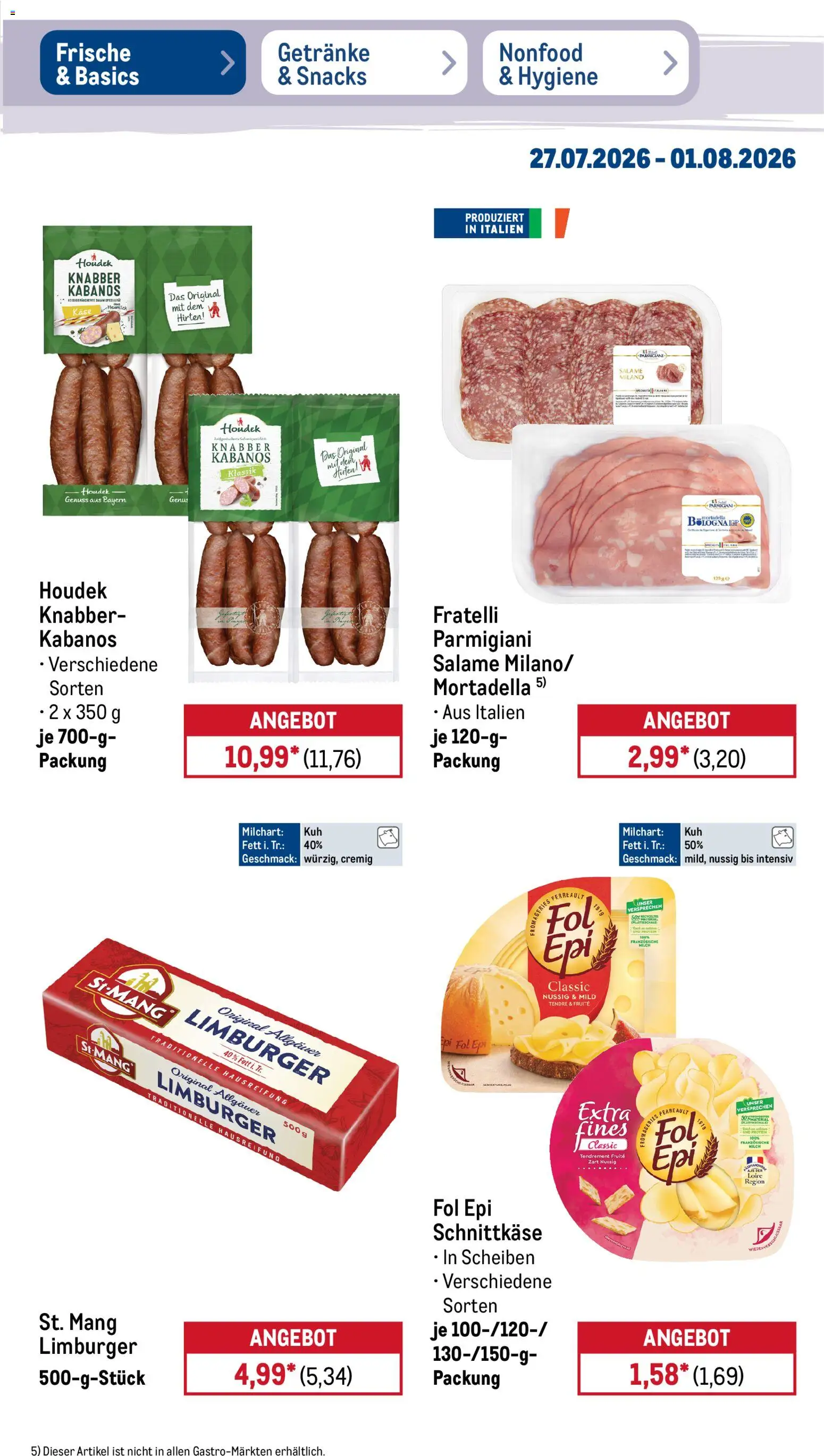 Metro NonFood-Angebote – gültig ab 27.07.2026 | Seite: 42 | Produkte: Milch, Käse