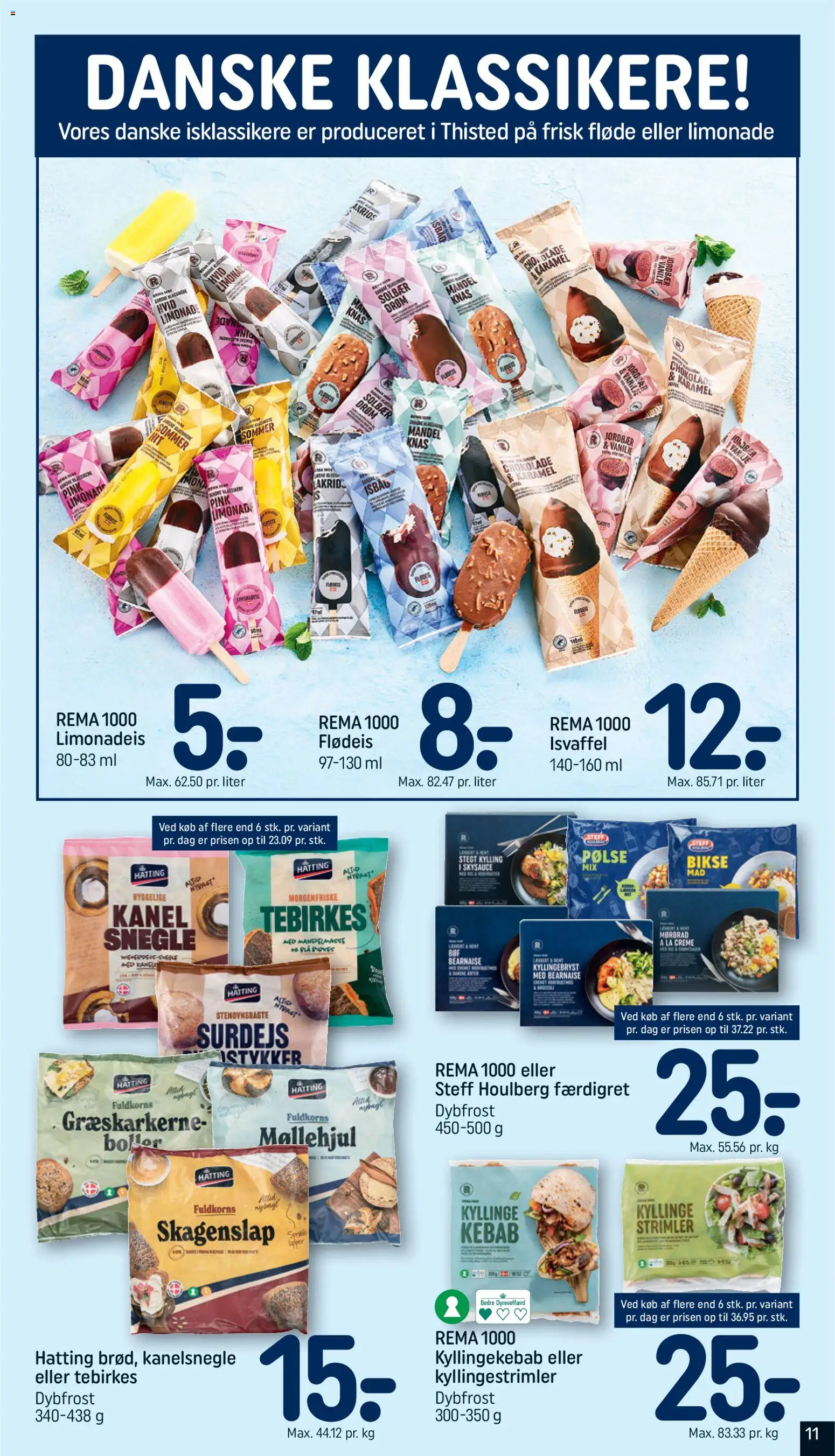 Rema 1000 tilbudsavis – gyldig fra 31.05.2026 | Side: 11 | Produkter: Kanelsnegle, Creme, Flødeis, Kebab