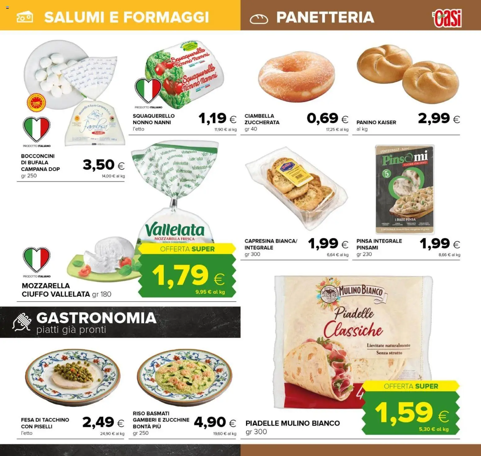 Volantino Oasi del 21/08/2026 | Pagina: 15 | Prodotti: Ciambella, Mozzarella, Piselli, Kaiser