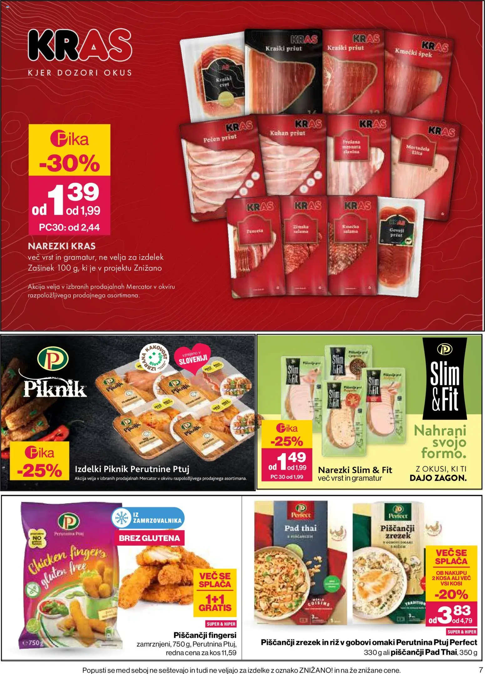 Novi Mercator katalog ponudbe – veljaven od 30.07.2026 | Stran: 7 | Izdelki: Med, Mortadela, Kos, Riz