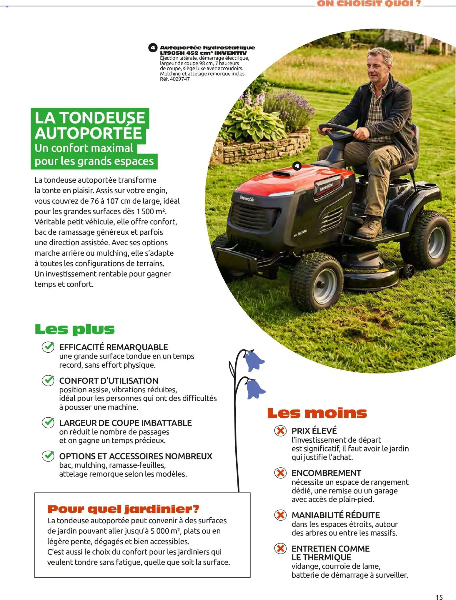 {H1} | Page: 15 | Produits: Tondeuse autoportée, Tondeuse, Remorque, Batterie
