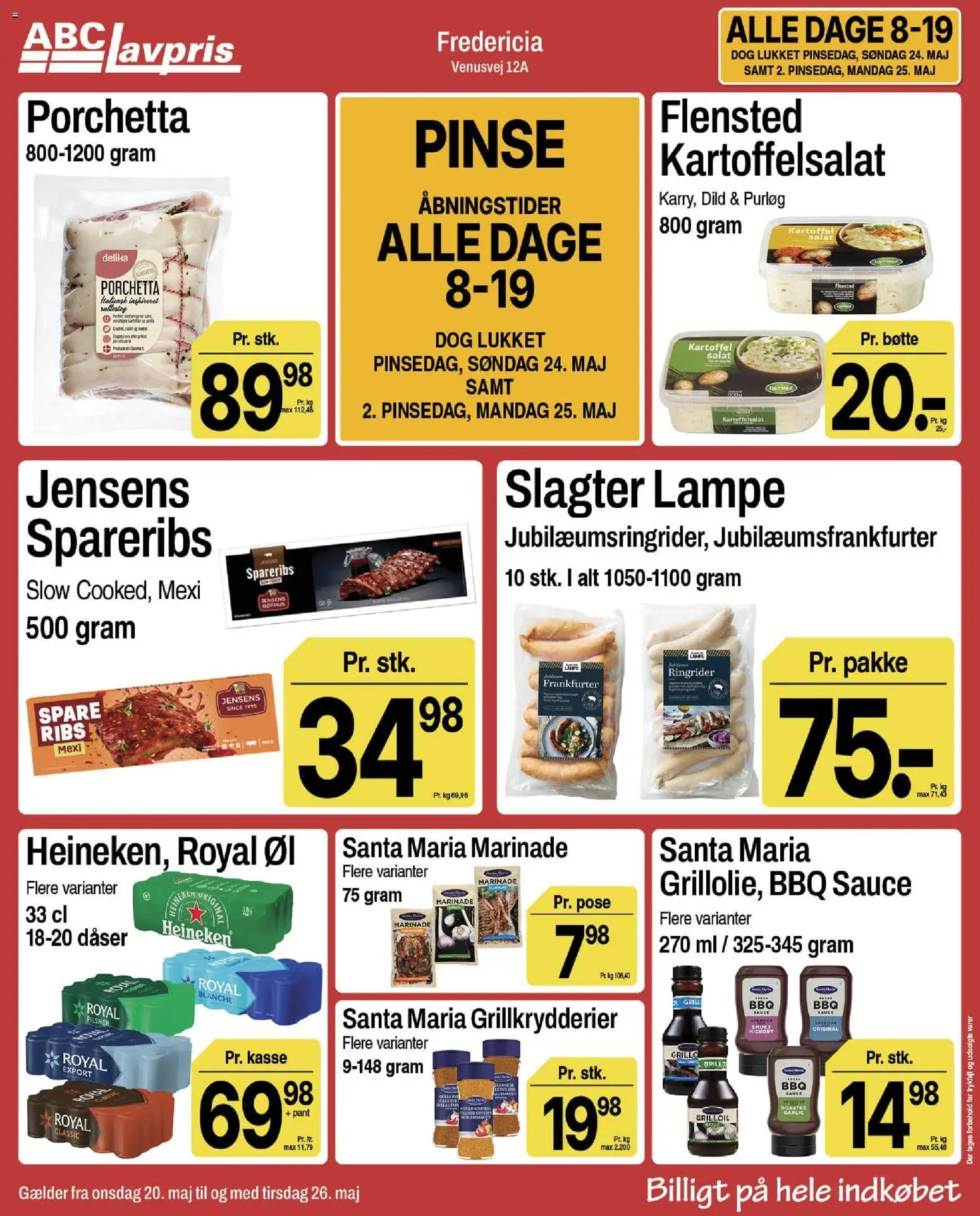 Abc Lavpris tilbudsavis – gyldig fra 20.05.2026 | Side: 1 | Produkter: Kartoffelsalat, Ribs, Lampe, Grill
