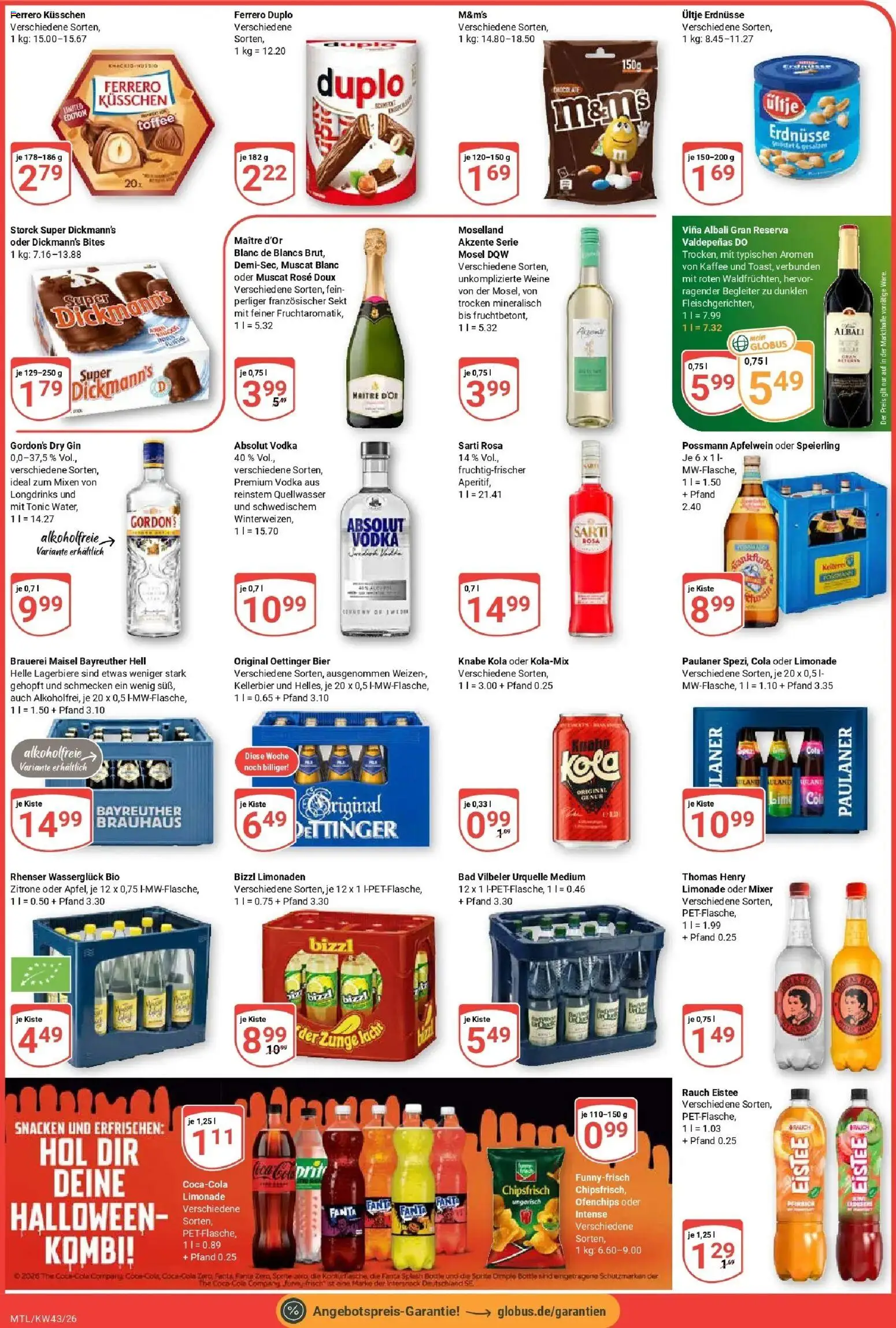 Globus Prospekt Maintal-Dörnigheim (ab 19.10.2026) » Angebote online | Seite: 3 | Produkte: Bayreuther hell, Mixer, M&M's, Gin