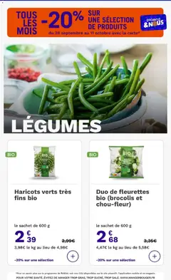 Picard - Prévisualisation de Picard catalogue valide à partir de 28/09/2026 | Page: 21 | Produits: Brocoli, Brocolis, Haricots verts, Haricots