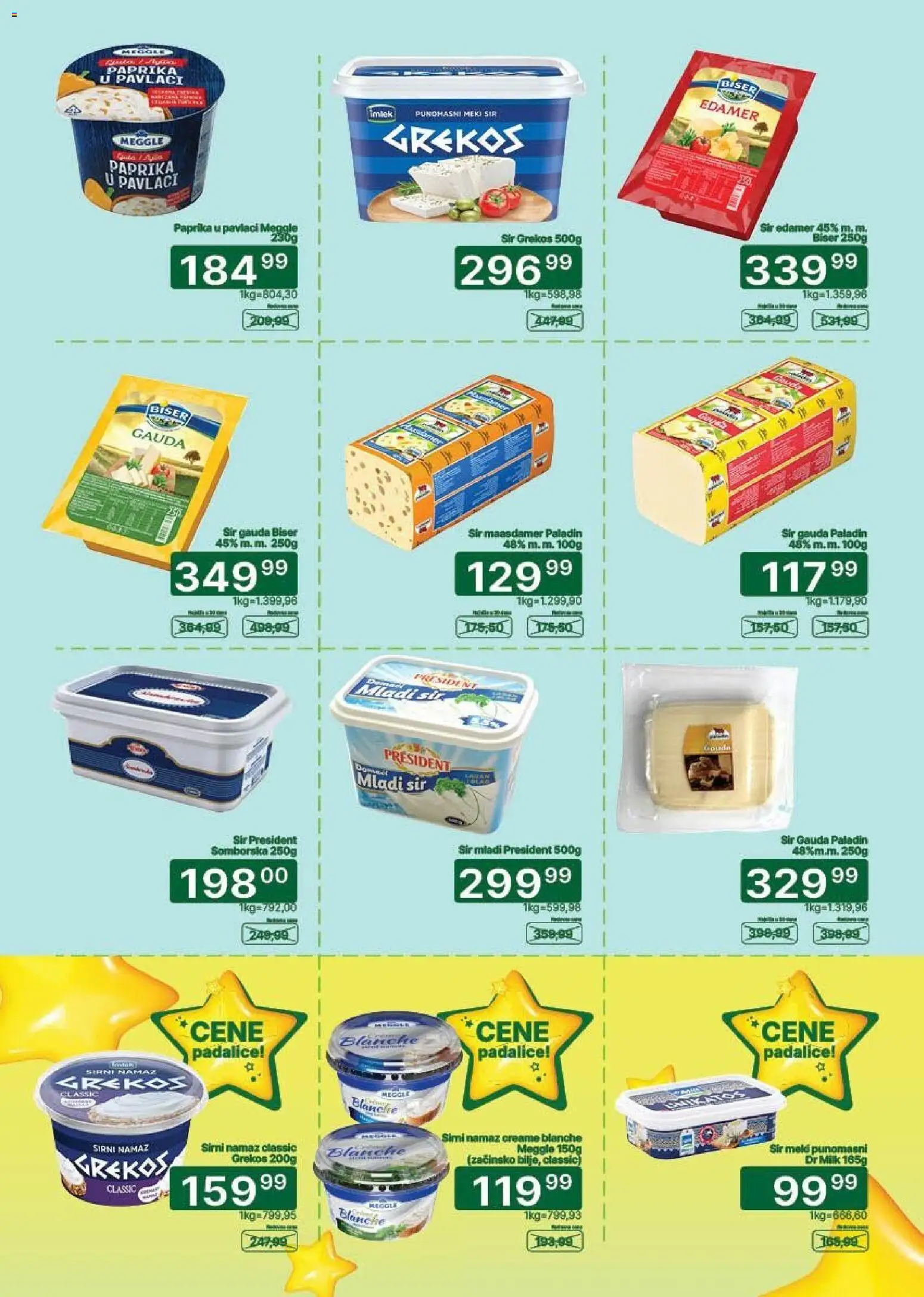 Univerexport katalog - važi od 20.07.2026 | Strana: 9 | Proizvode: Mladi sir, Paprika, Edamer, Sir