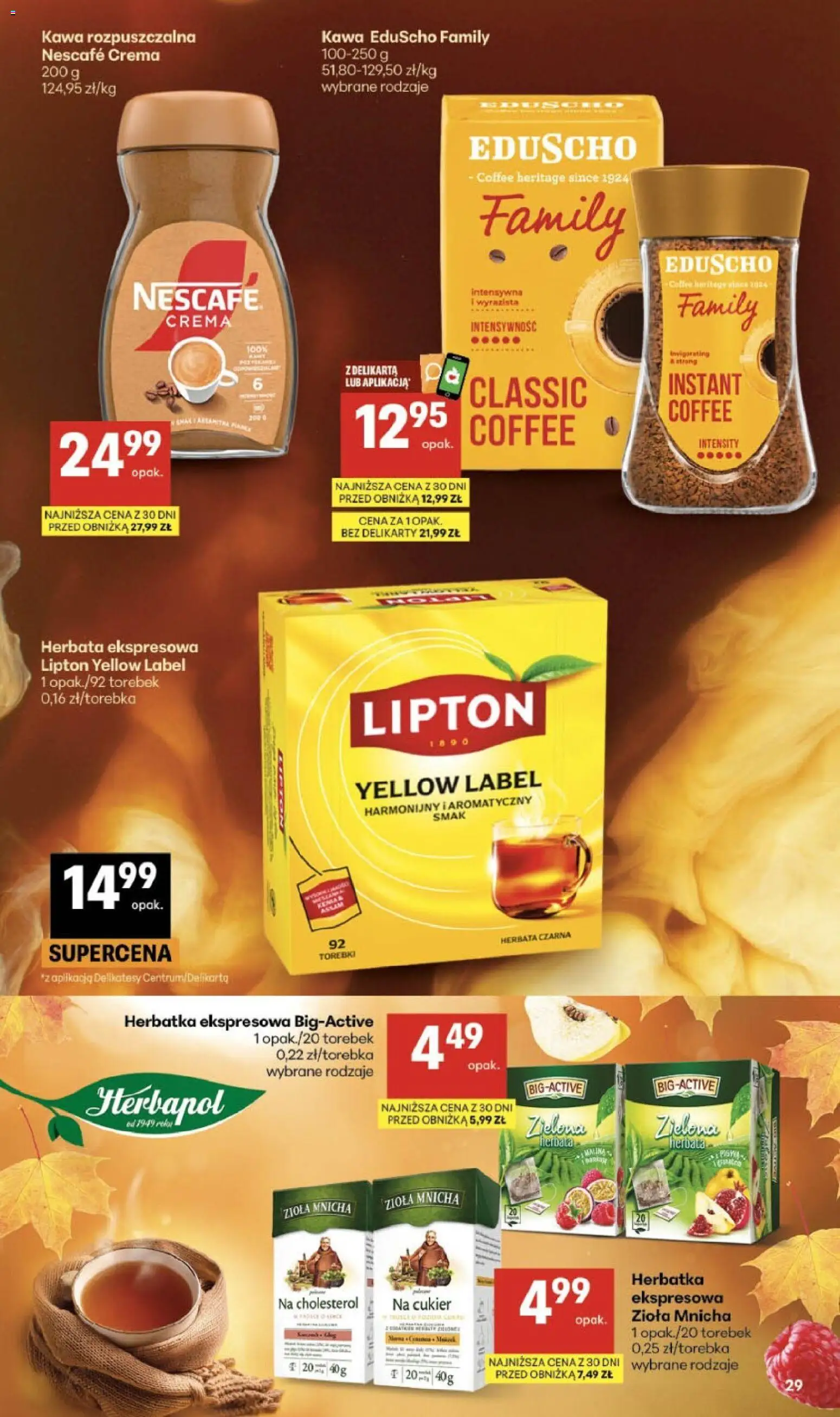 Delikatesy Centrum gazetka od 08.10.2026 | Strona: 29 | Produkty: Zielona herbata, Herbata czarna, Delikatesy, Herbata
