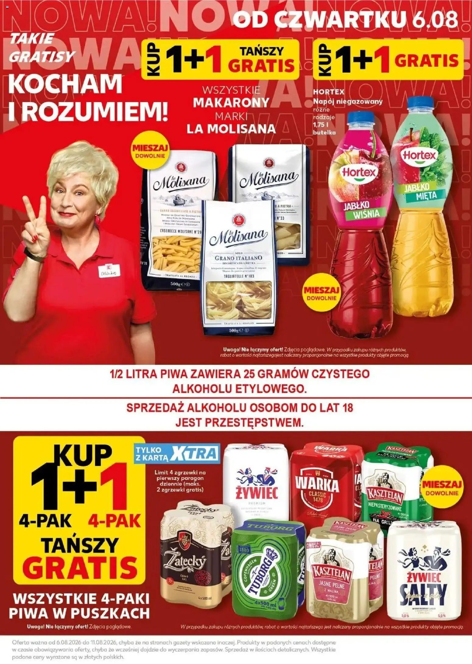 Kaufland gazetka - Super Sobota od 08.08.2026 | Strona: 7 | Produkty: Mięta, Warka, Makarony, Tagliatelle