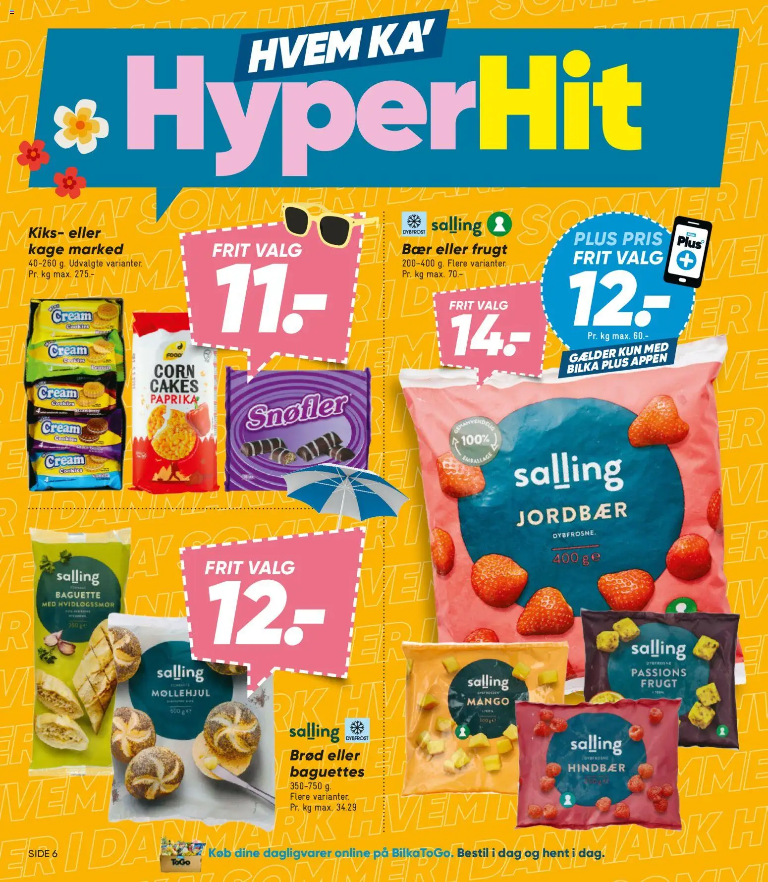Bilka tilbudsavis – gyldig fra 10/07/2026 | Side: 6 | Produkter: Mango, Brød, Cookies, Hindbær