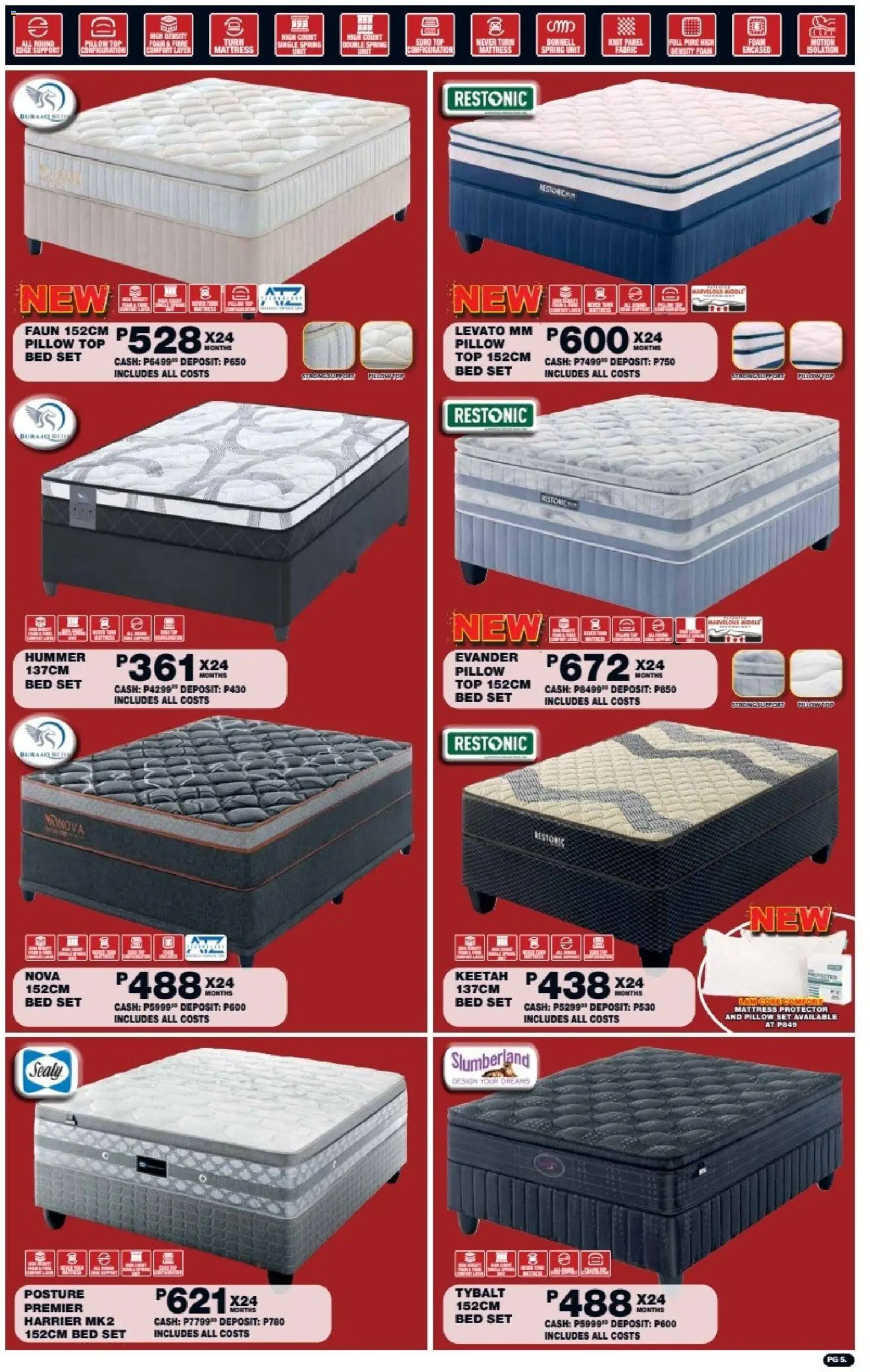 New Lewis Stores catalogue – valid from 10/08/2026 | Page: 5 | Products: Bed, Mattress, Pillow, Foam