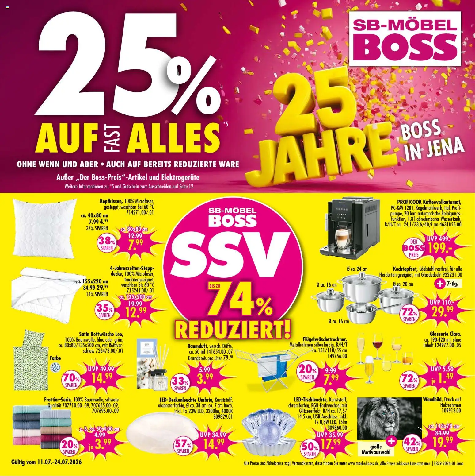 SB Möbel Boss Prospekt Jena – gültig ab 11.07.2026 | Seite: 1 | Produkte: Bettwäsche