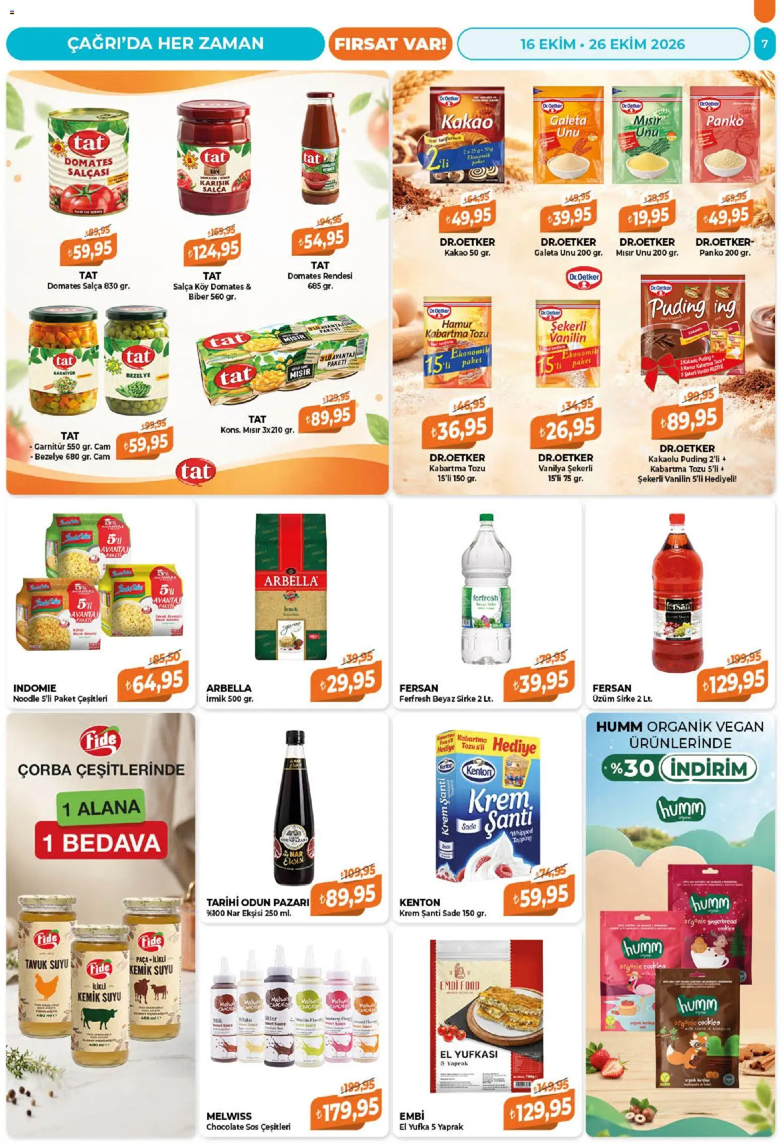 Çağrı Market Katalog - 16 Ekim 2026 tarihinden itibaren geçerlidir | Sayfa: 7 | Ürünler: Krem, Et, Biber, Mısır