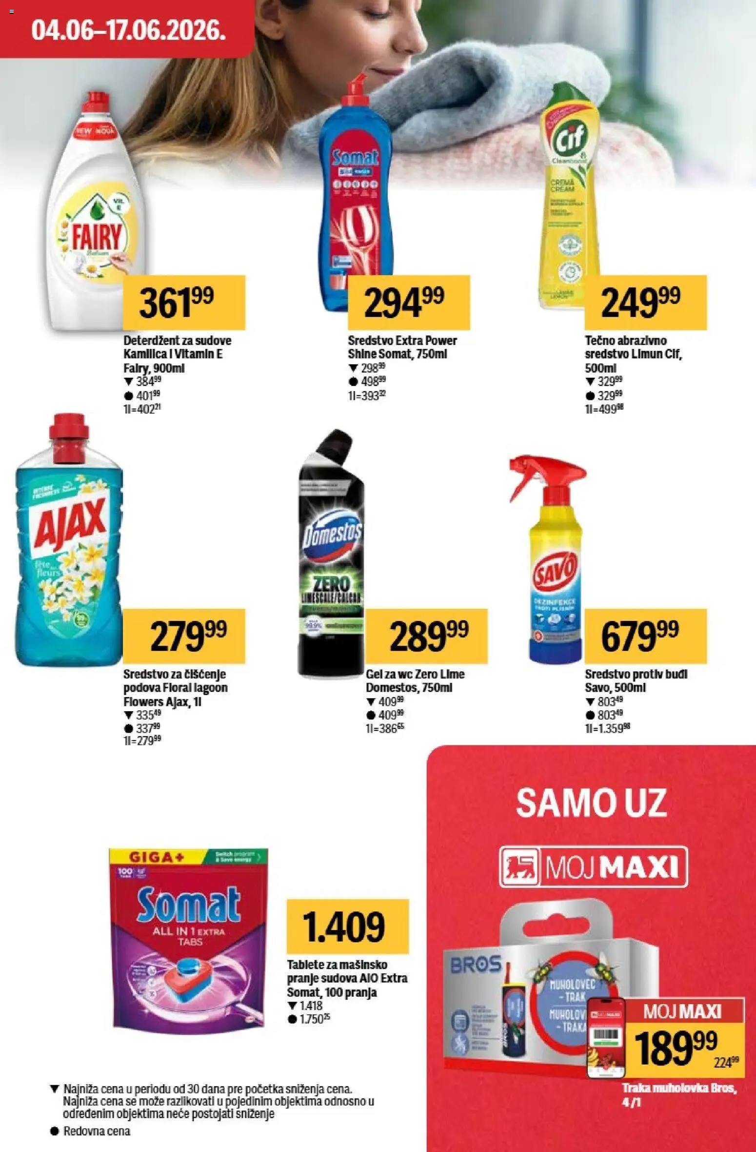 Maxi katalog - važi od 04.06.2026 | Strana: 33 | Proizvode: Deterdžent, Somat, Limun, Ajax