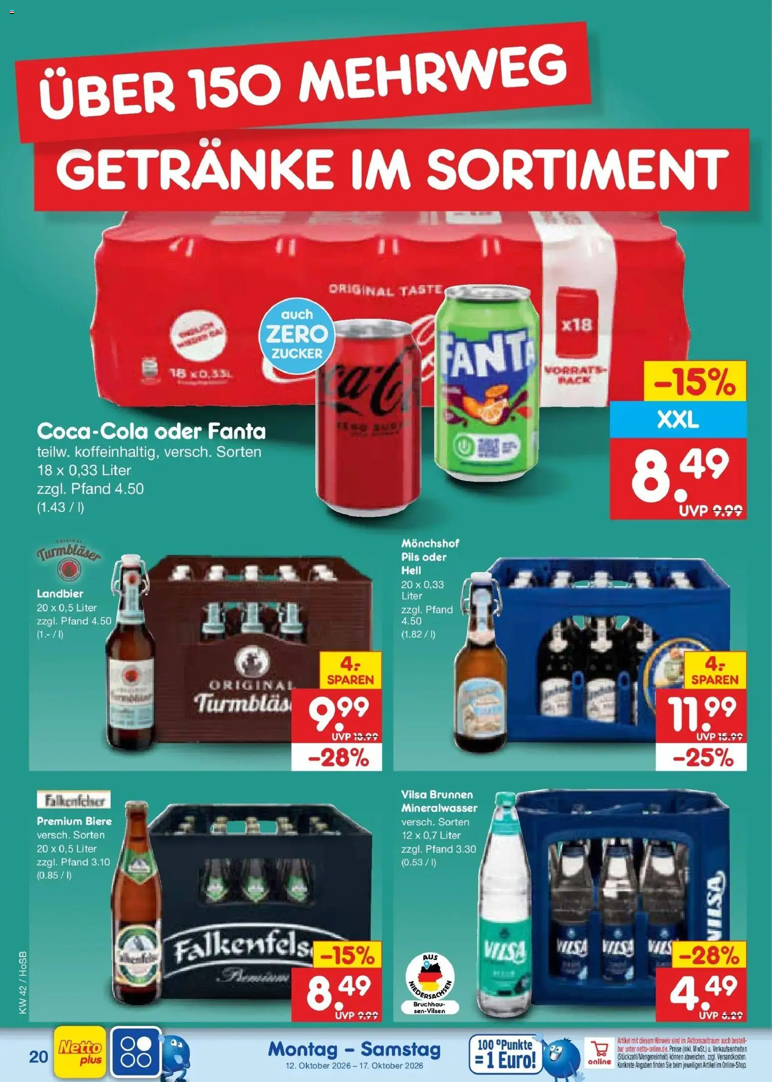 Netto Marken-Discount Prospekt Hannover (ab 12.10.2026) » Angebote | Seite: 24 | Produkte: Fanta, Pils, Mineralwasser, Zucker