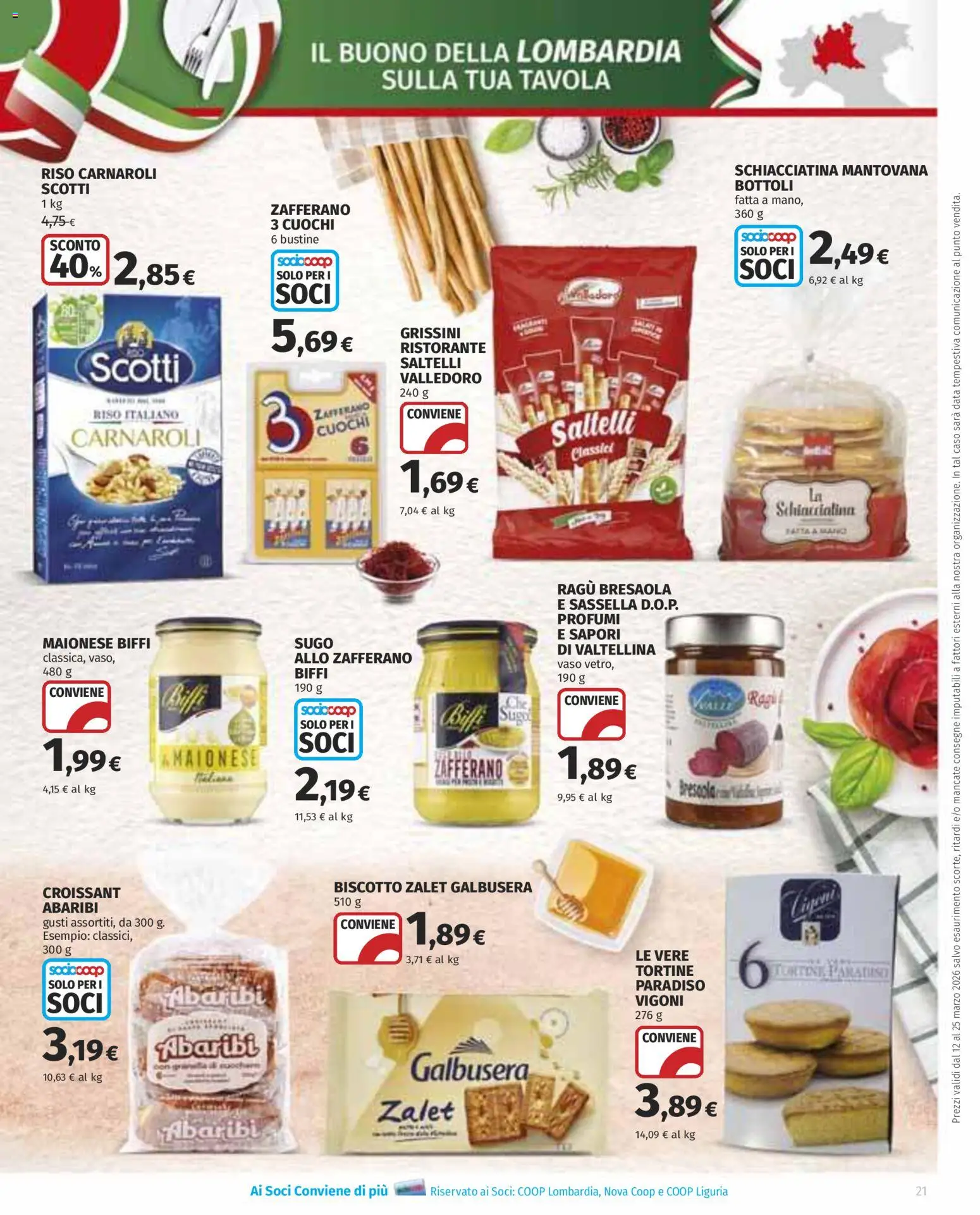 Volantino Ipercoop del 12.03.2026 | Pagina: 21 | Prodotti: Riso Carnaroli, Maionese, Data, Ragú