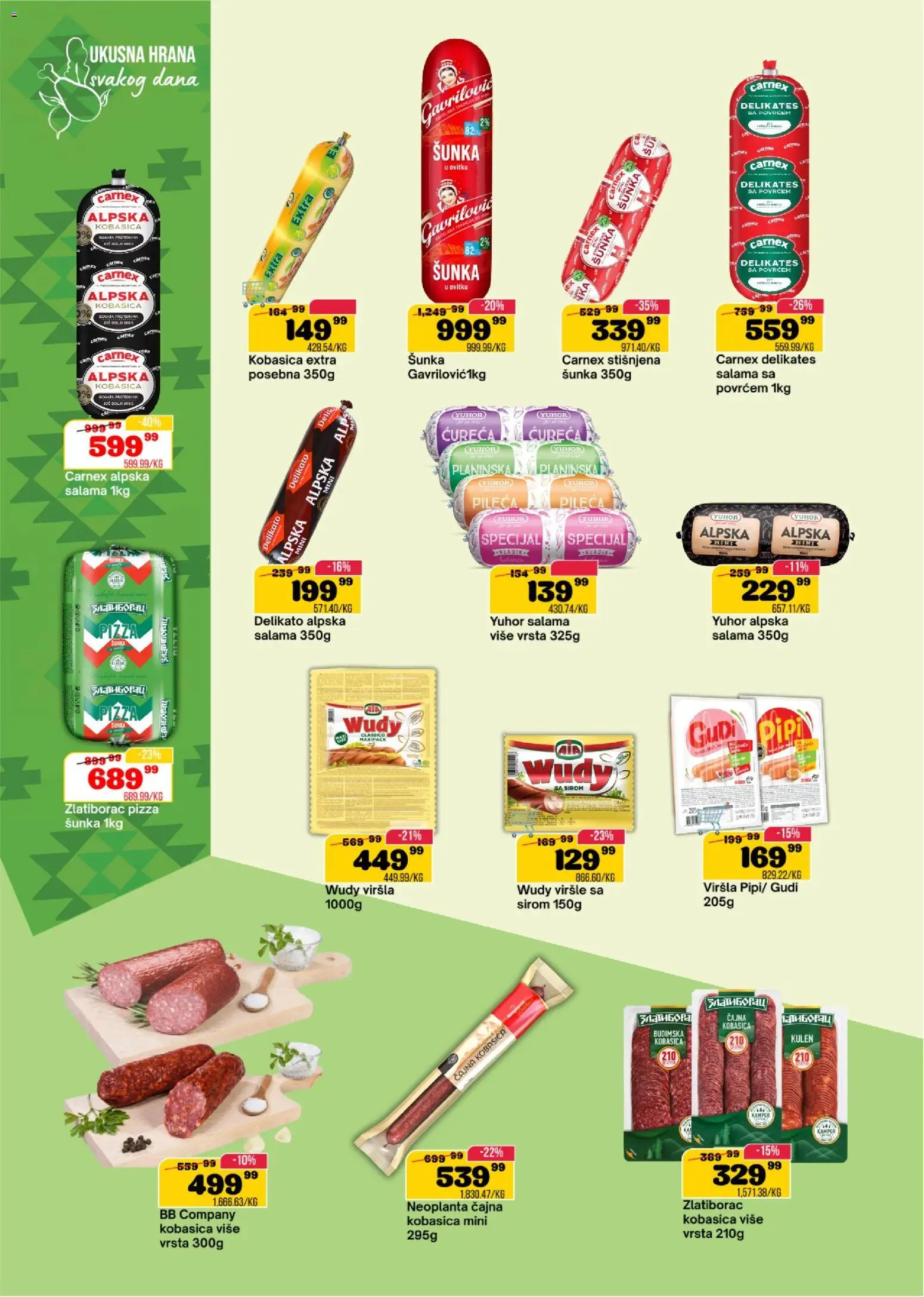 Senta Promet katalog - važi od 21.10.2026 | Strana: 6 | Proizvode: Kulen, Budimska kobasica, Salama, Šunka