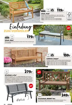 Hagebau Gartenmöbelsortiment ab 02.03.2026 gültig | Seite: 22 | Produkte: Sitzbank, Kissen