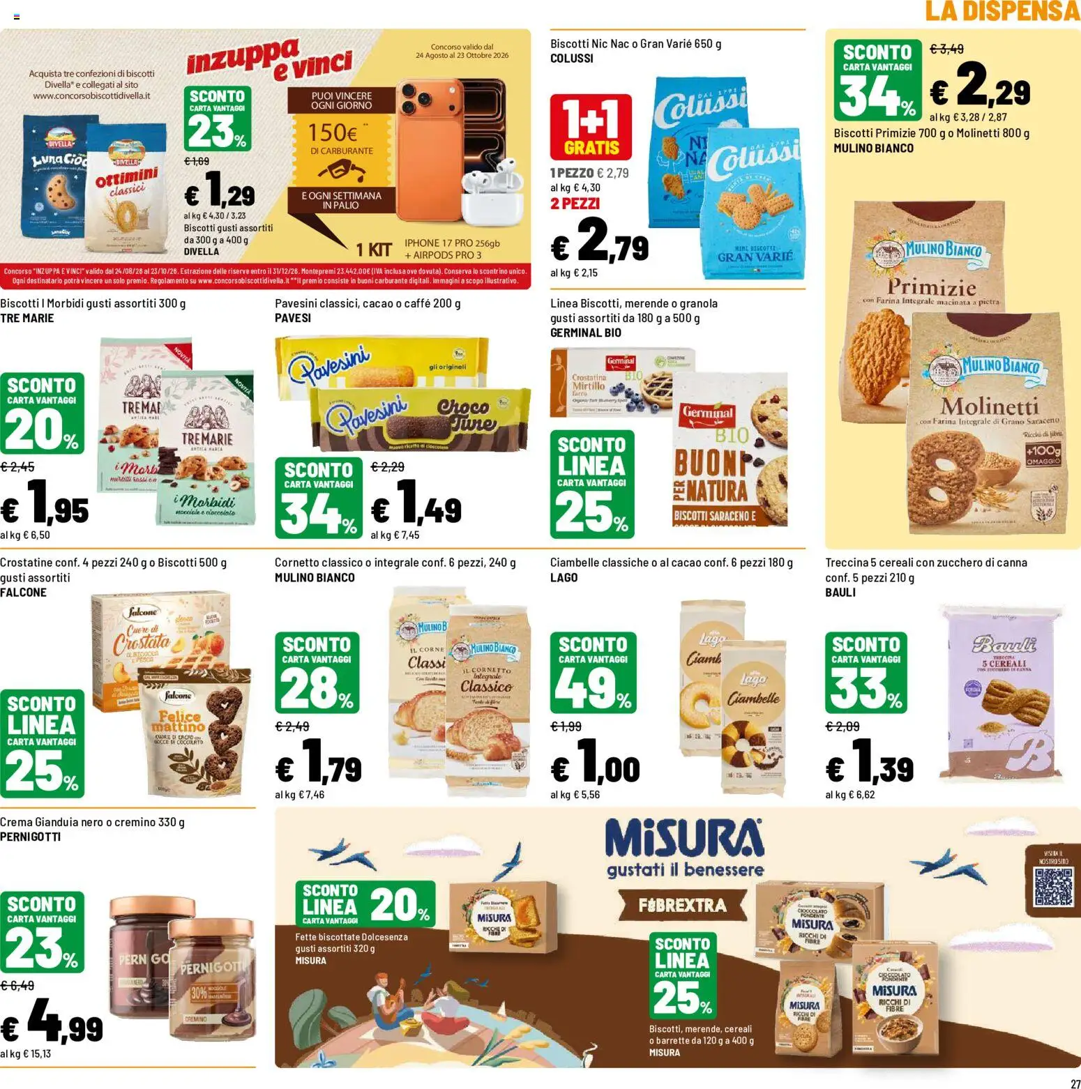 Volantino Iper del 31/08/2026 | Pagina: 27 | Prodotti: Crema, Ciambelle, Biscotti, Airpods