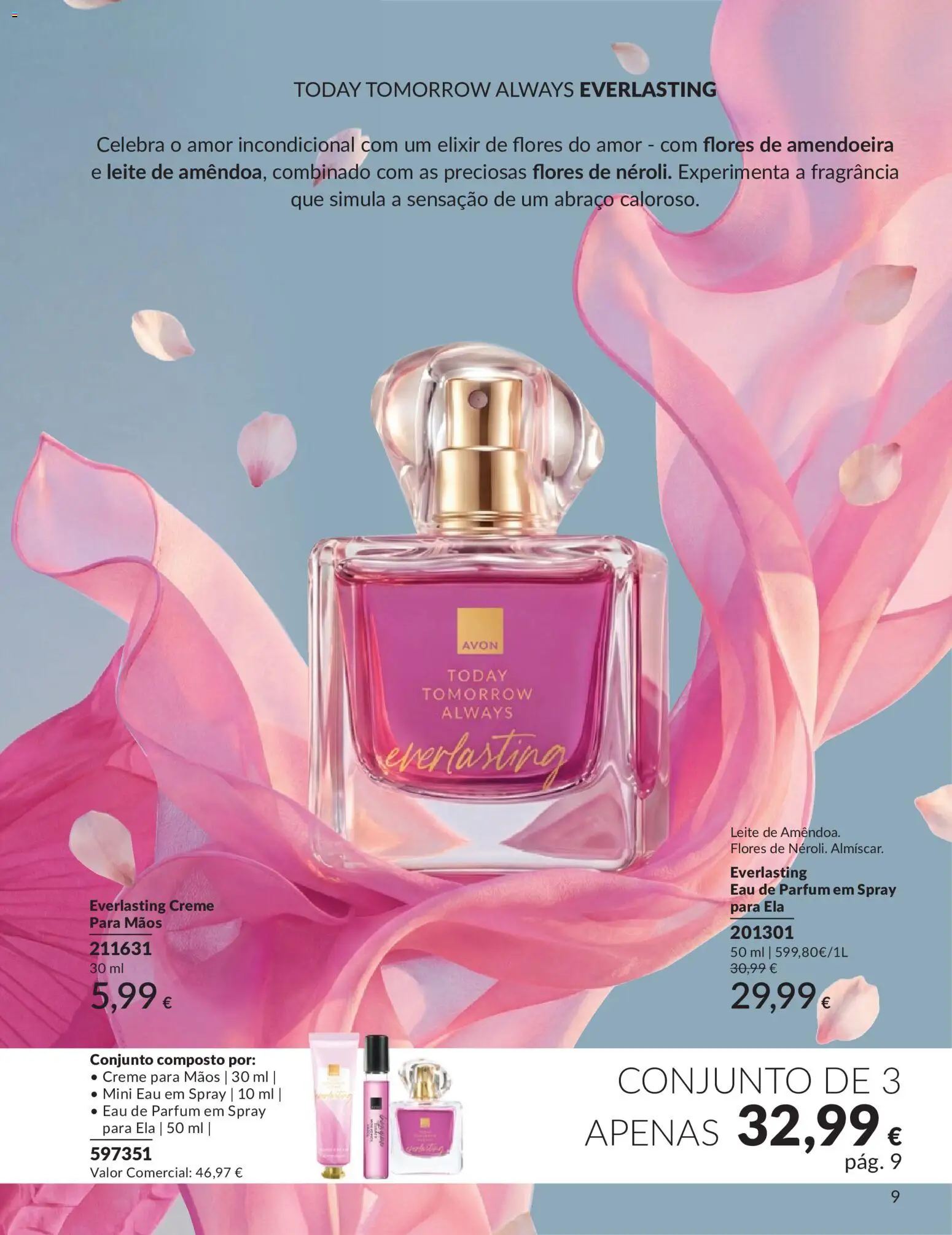 Catálogo Avon Campanha 5 │ válido de 01.05.2026 | Página: 9 | Produtos: Flores, Creme para mãos, Leite, Creme