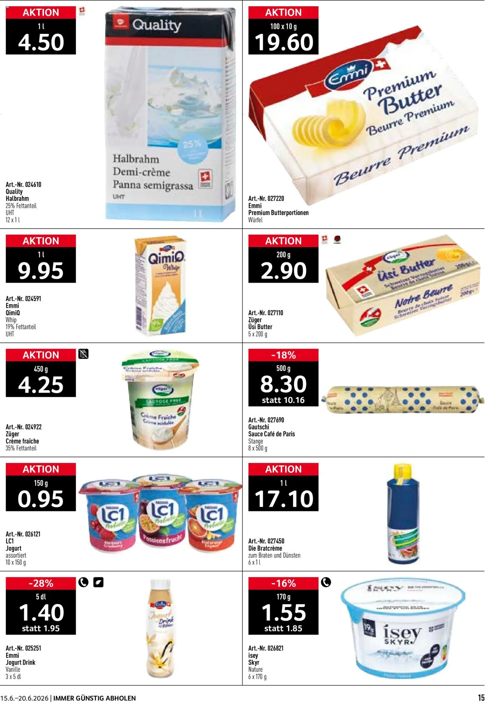 Prodega aktionen – gültig ab 15.06.2026 | Seite: 15 | Produkte: Butter, Creme