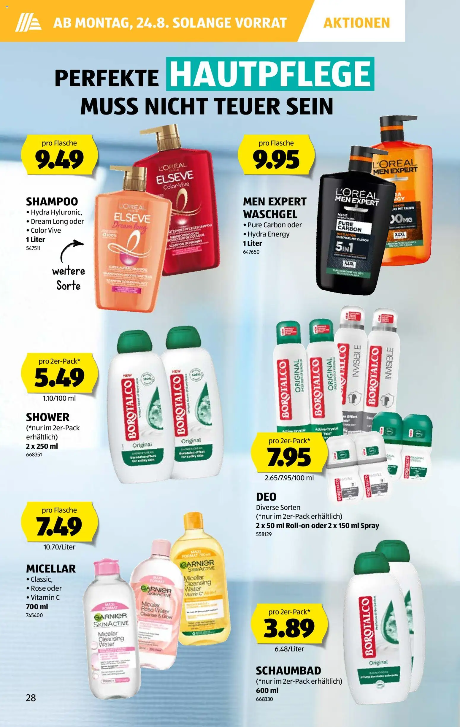 Aldi aktionen – gültig ab 20.08.2026 | Seite: 28 | Produkte: Duschgel, Deodorant, Tee, Shower Gel
