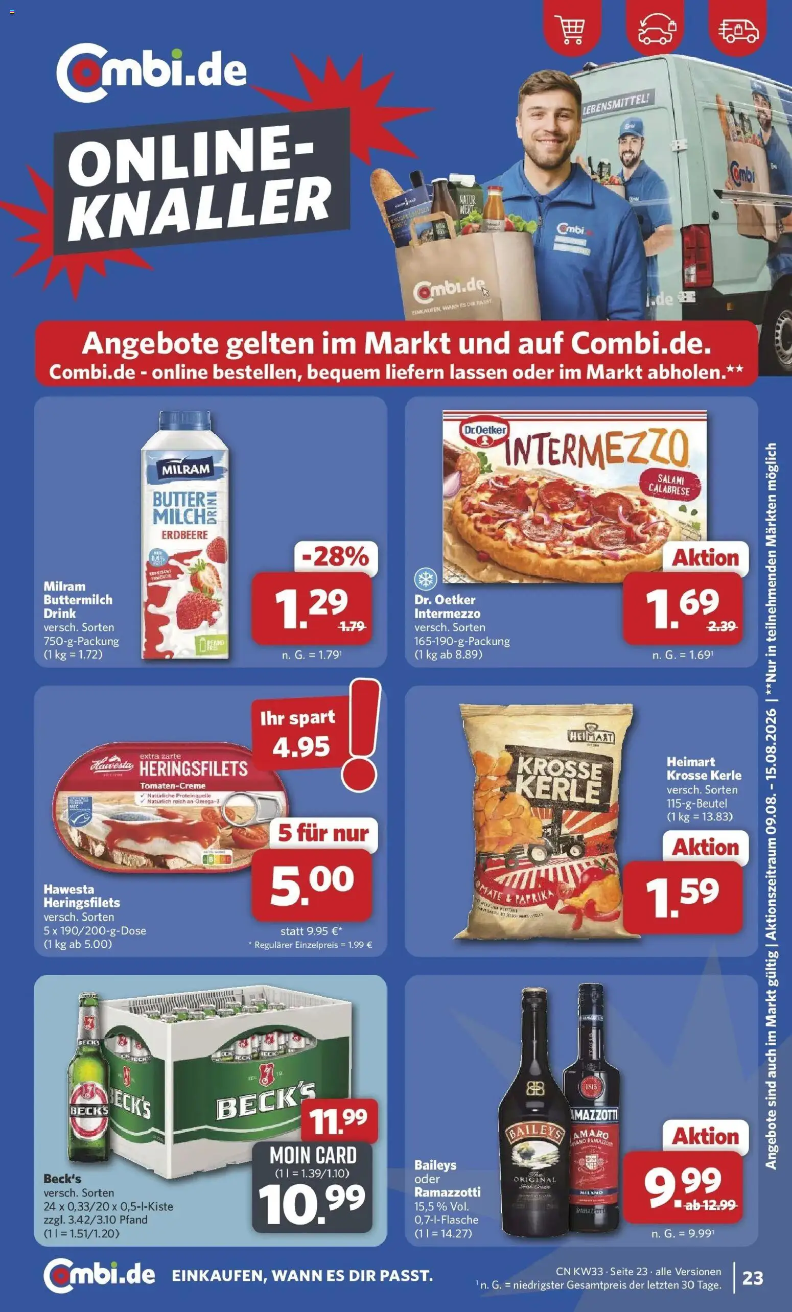 Combi Prospekt Dülmen (ab 10.08.2026) zum Blättern | Seite: 29 | Produkte: Butter, Paprika, Milram, Ramazzotti