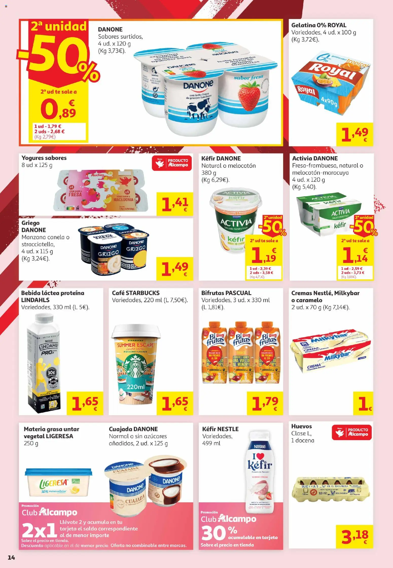 Alcampo Canarias │ válido desde el 16.06.2026 | Página: 14 | Productos: Huevos, Chocolate, Manzana, Crema