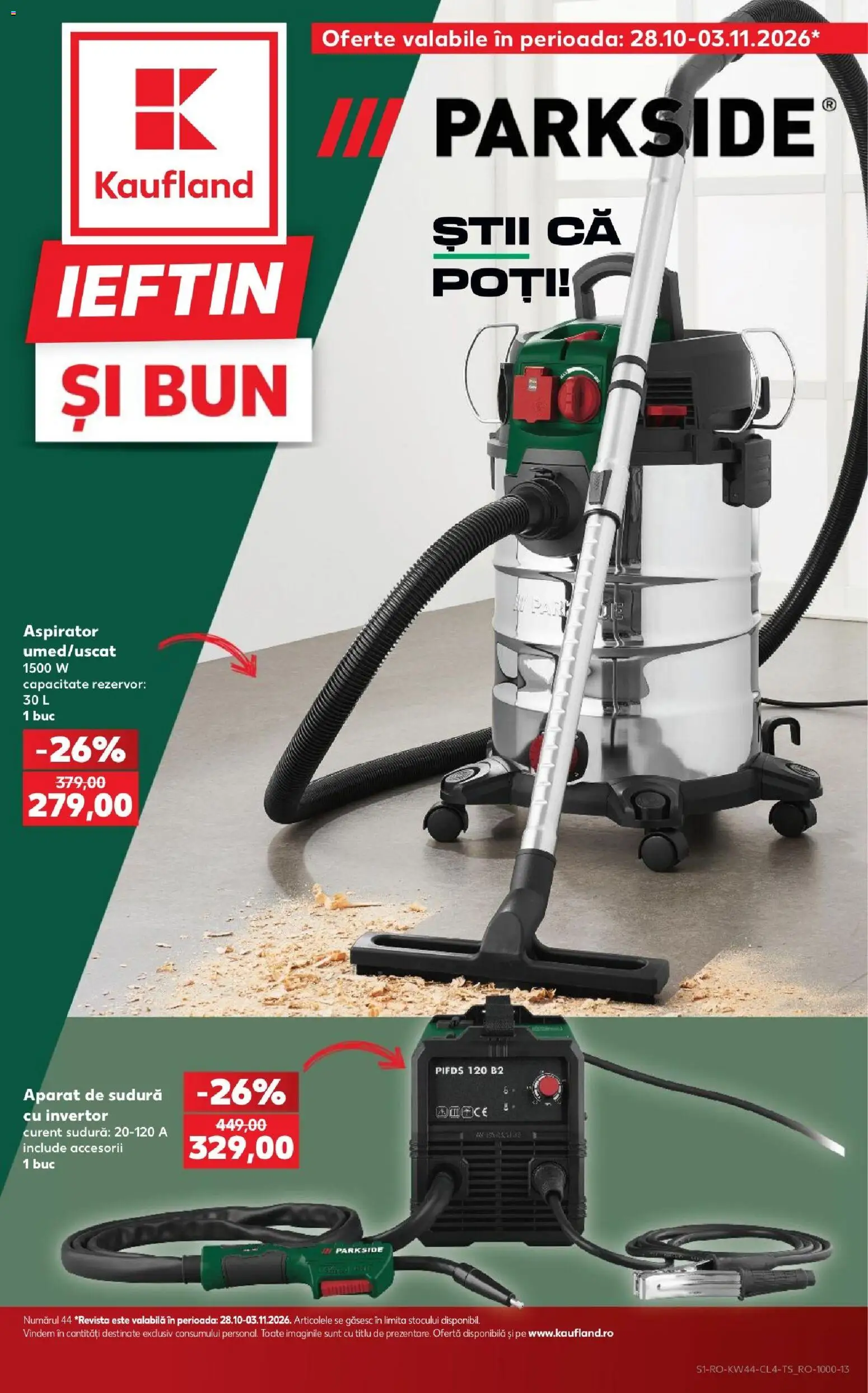 Noul catalog Kaufland – valabil de la 28.10.2026 | Pagină: 1 | Produse: Aspirator, Parkside, Aparat