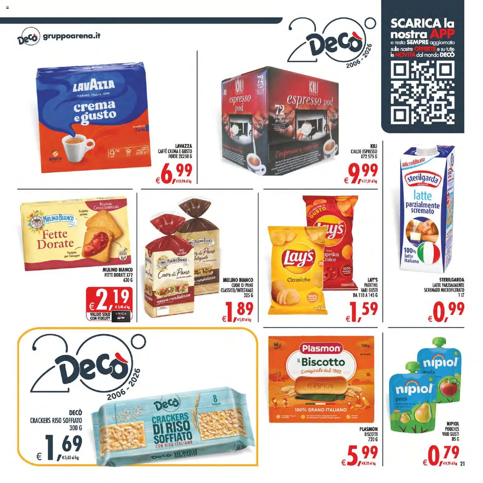 Volantino Decò del 11/08/2026 | Pagina: 21 | Prodotti: Patatine, Crackers, Pera, Cialde