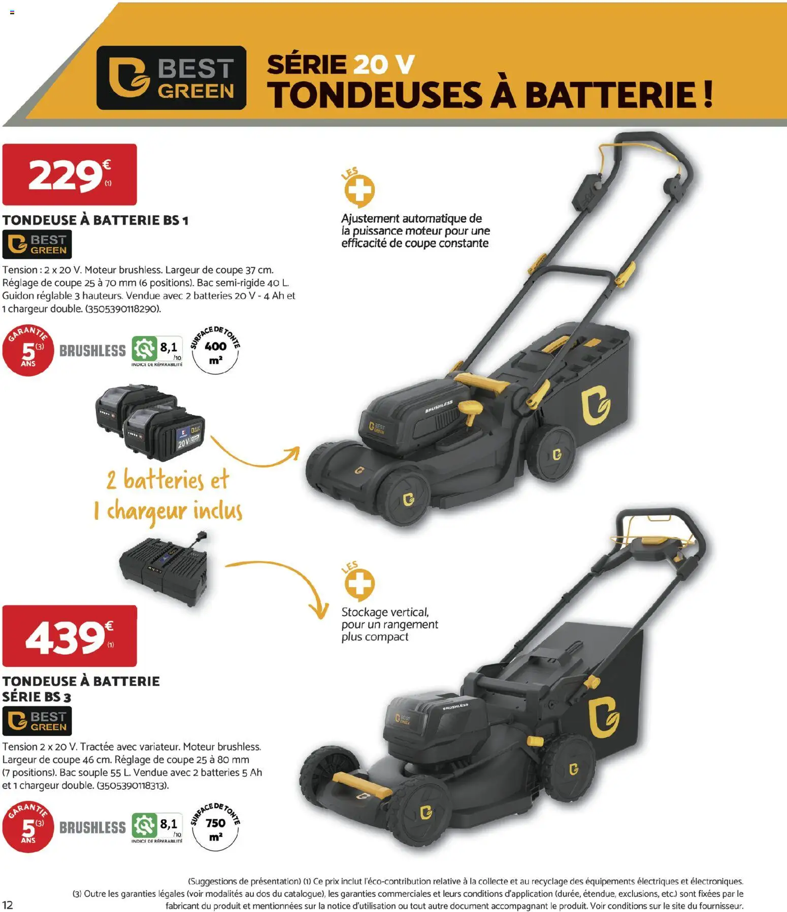 {H1} | Page: 12 | Produits: Tondeuse, Batterie